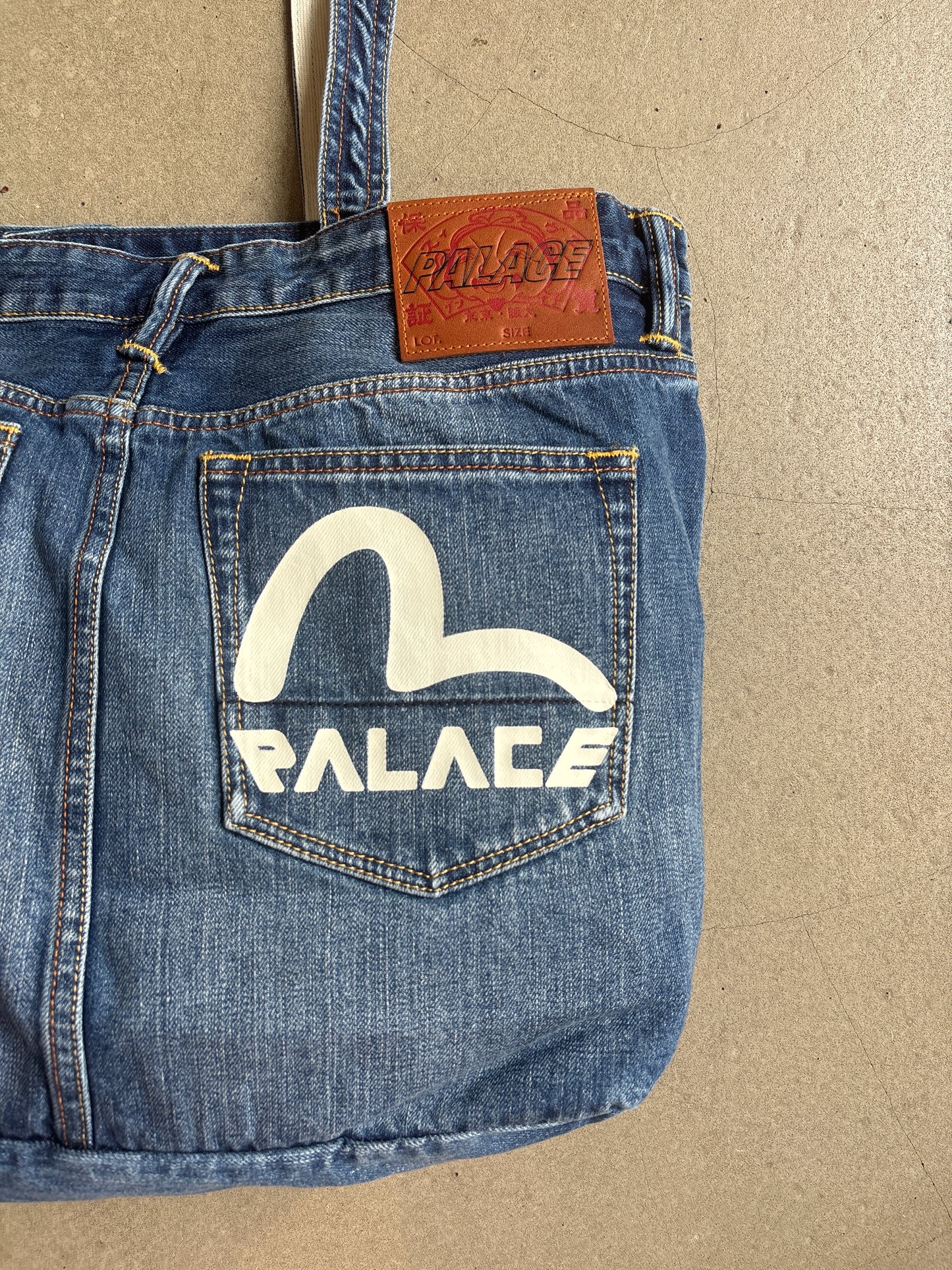 Palace x Evisu Denim Tote Light Wash