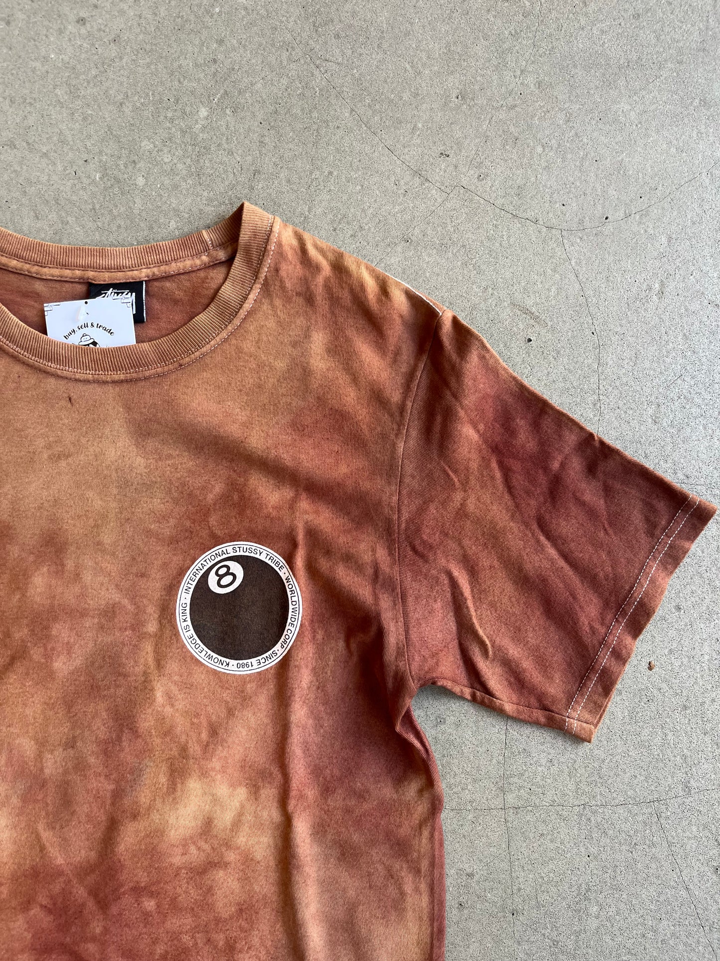 Stussy 8 Ball Tie Dye Tee Brown S