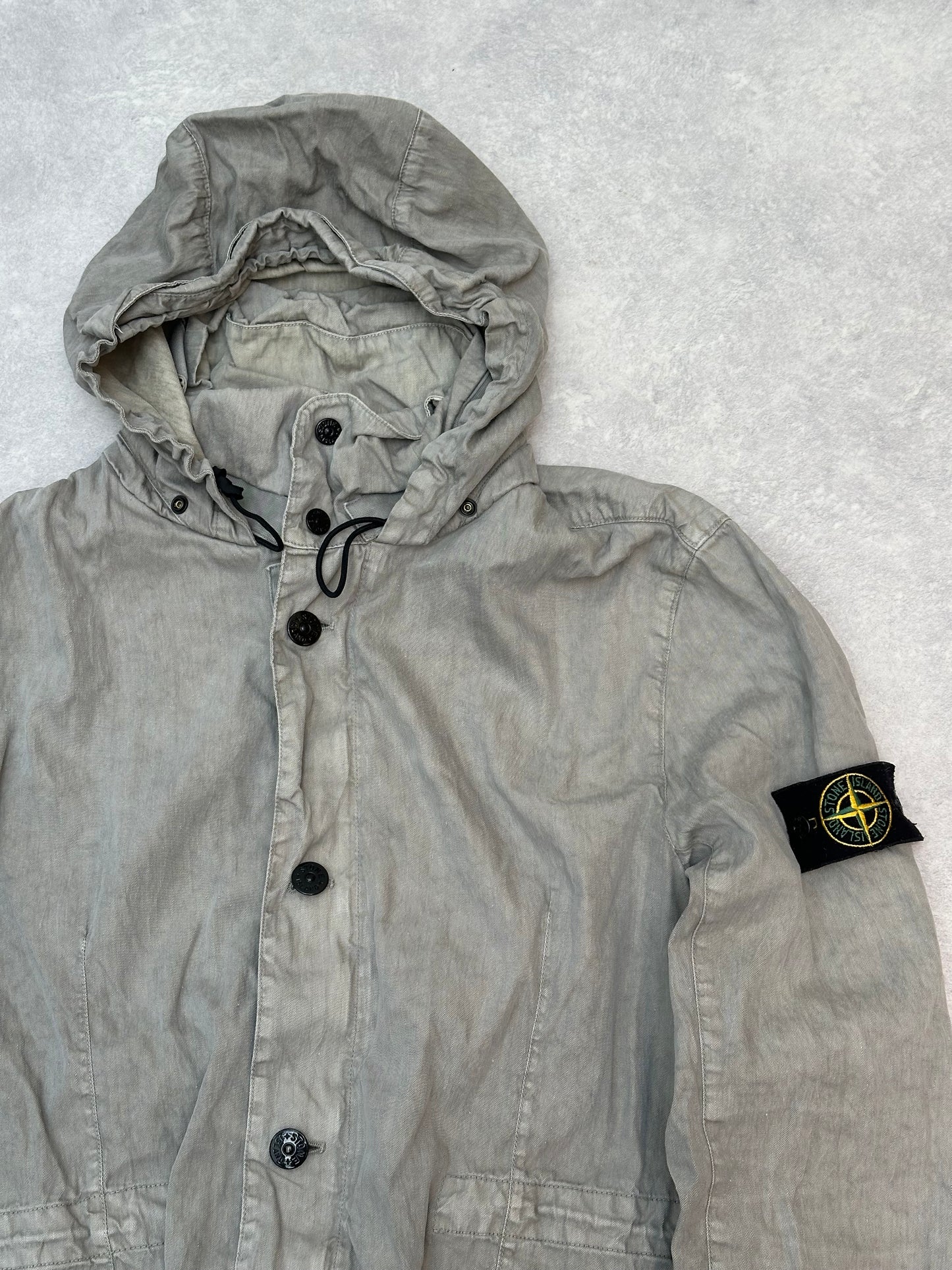 Stone Island Lino Flax Jacket Light Grey Size XL