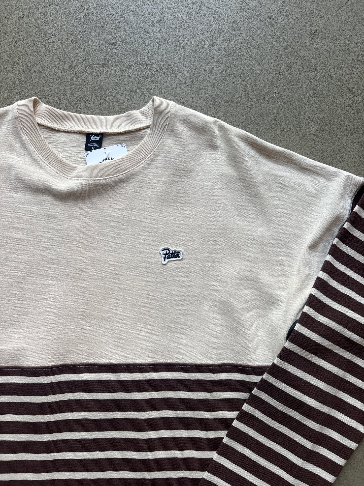 Patta Stripped Sweater Brown L