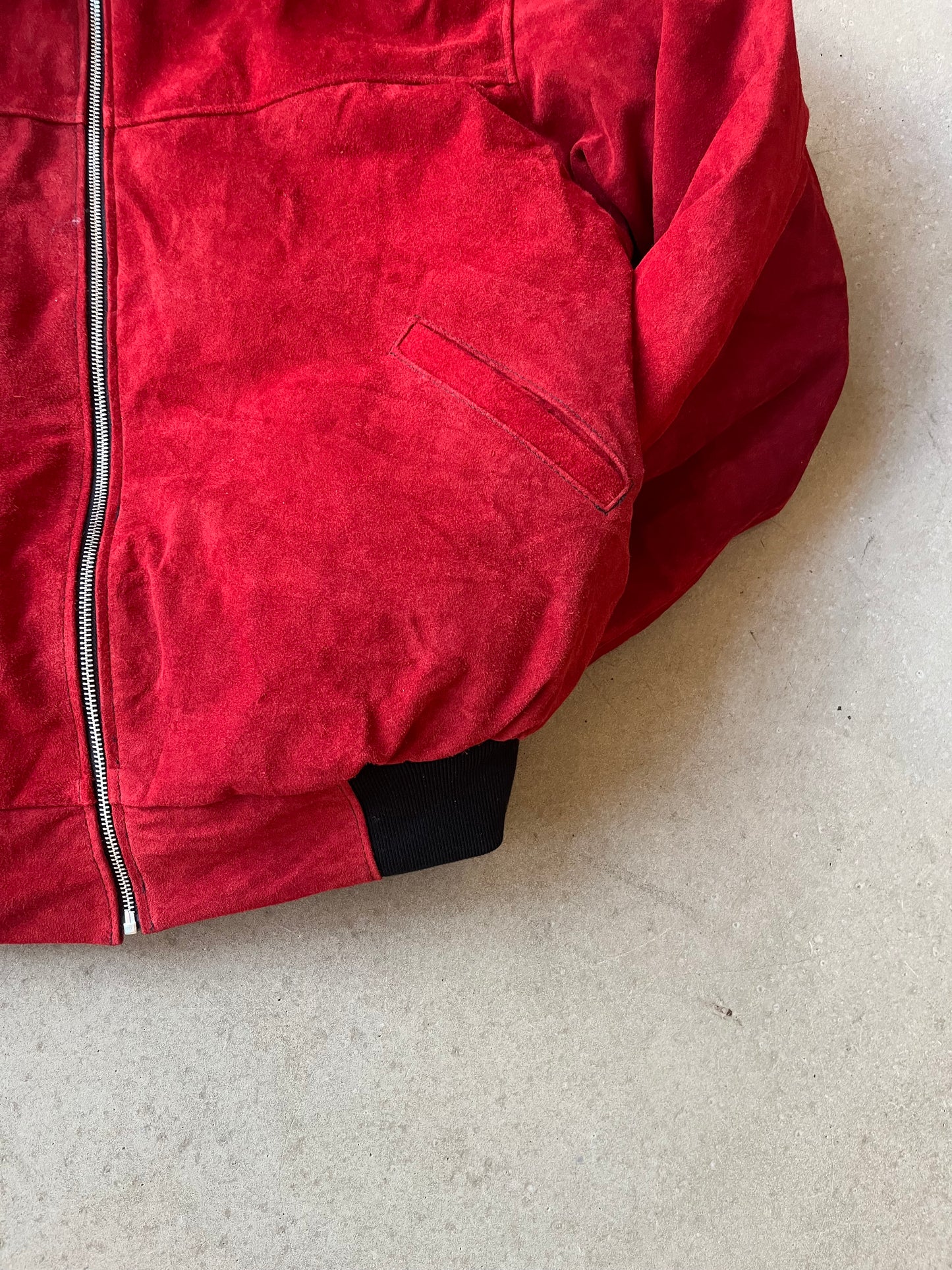 Vintage Suede Jacket Red Size Large