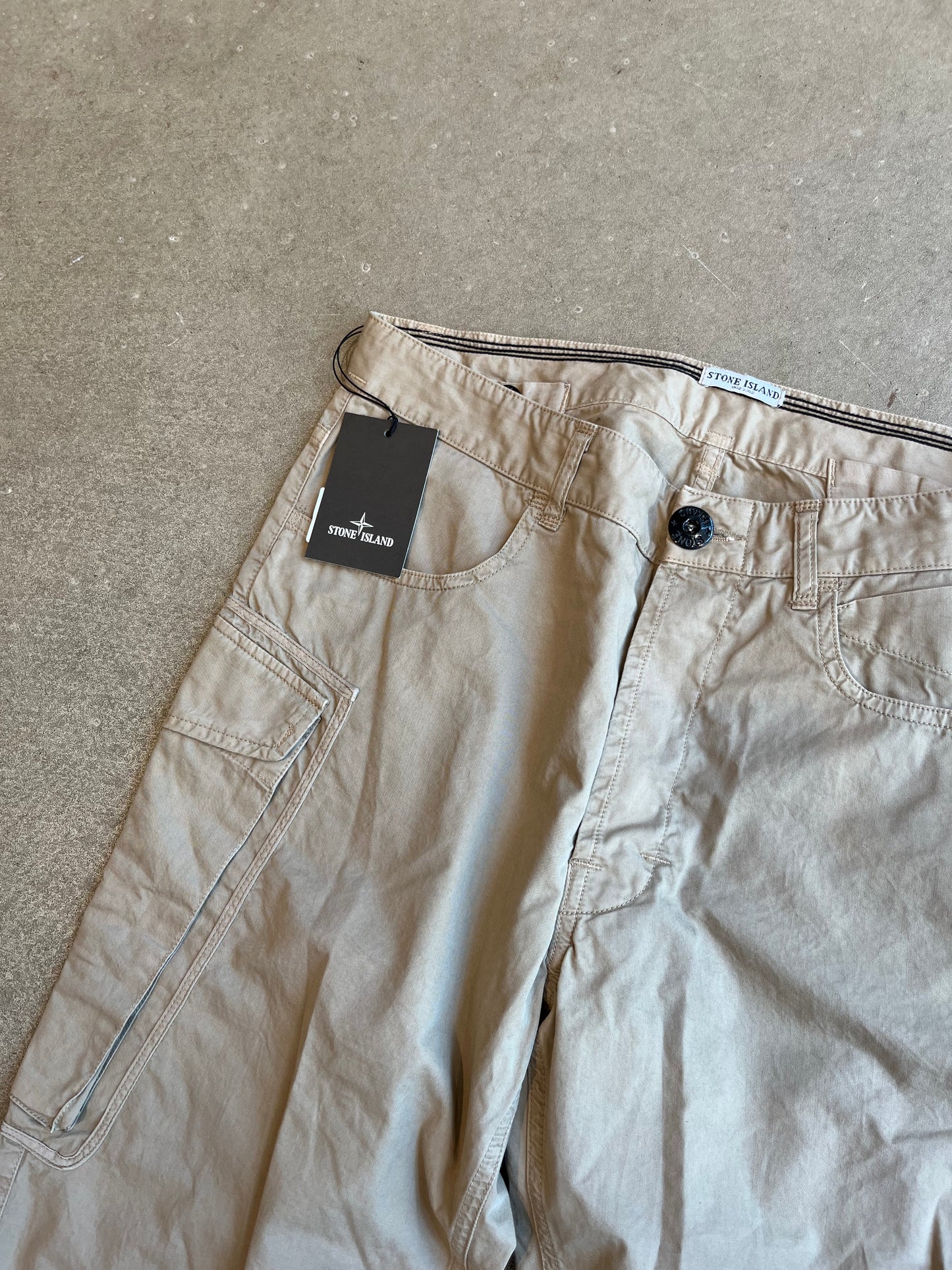 Vintage Stone Island Painted Pants Medium Beige