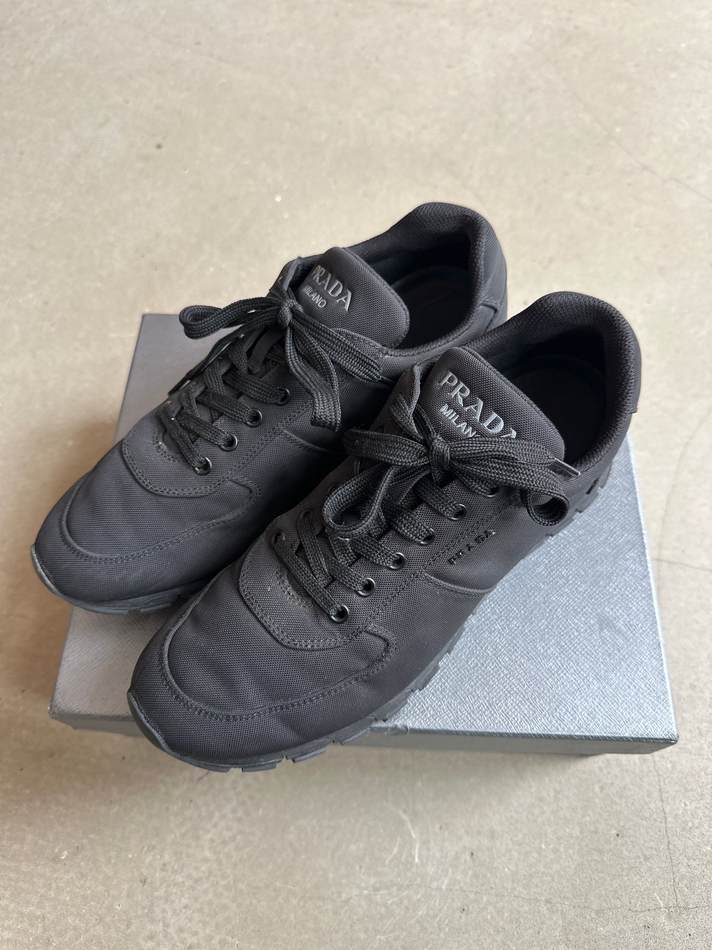Prade Re-Nylon Black Sneakers Size 8.5