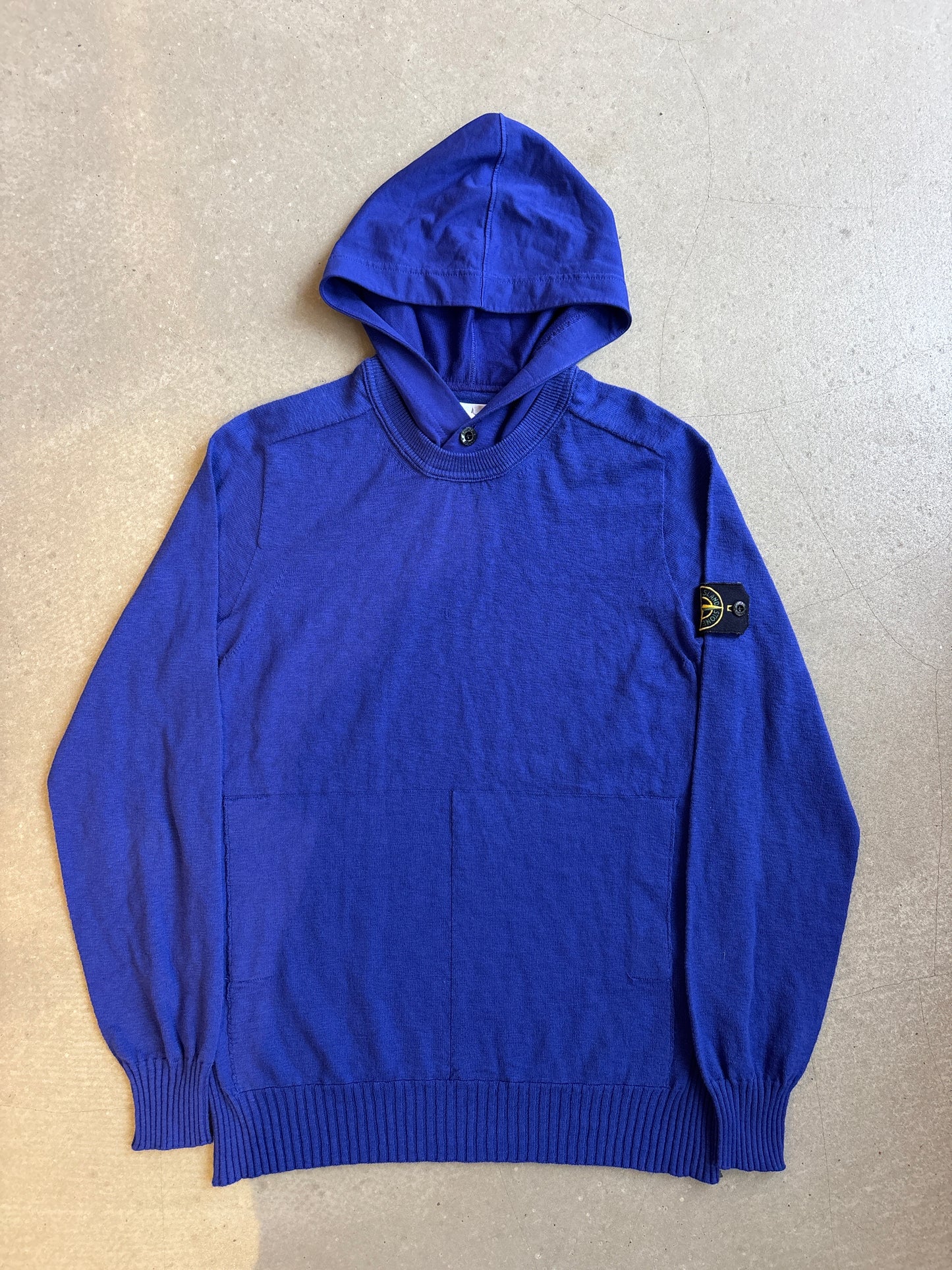 Stone Island Wool Knit Hoodie Blue M