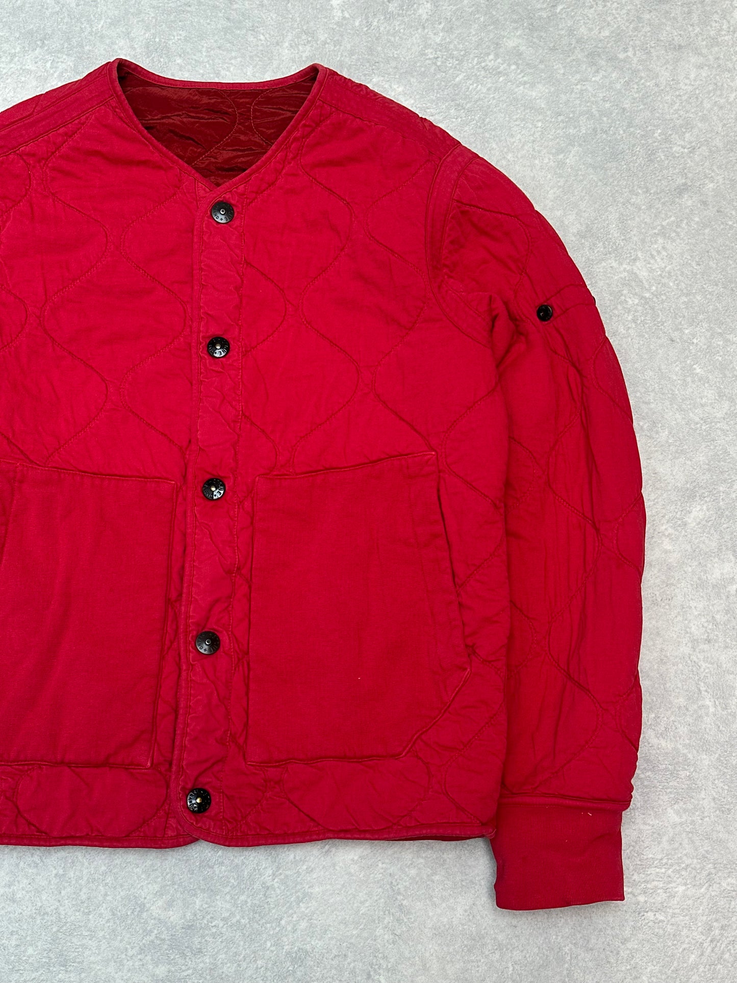 Stone Island Garment Quilted Jacket Reversible Red XL (L)