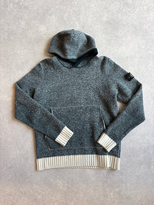Stone Island Grey Wool Knit Zip -up Junior