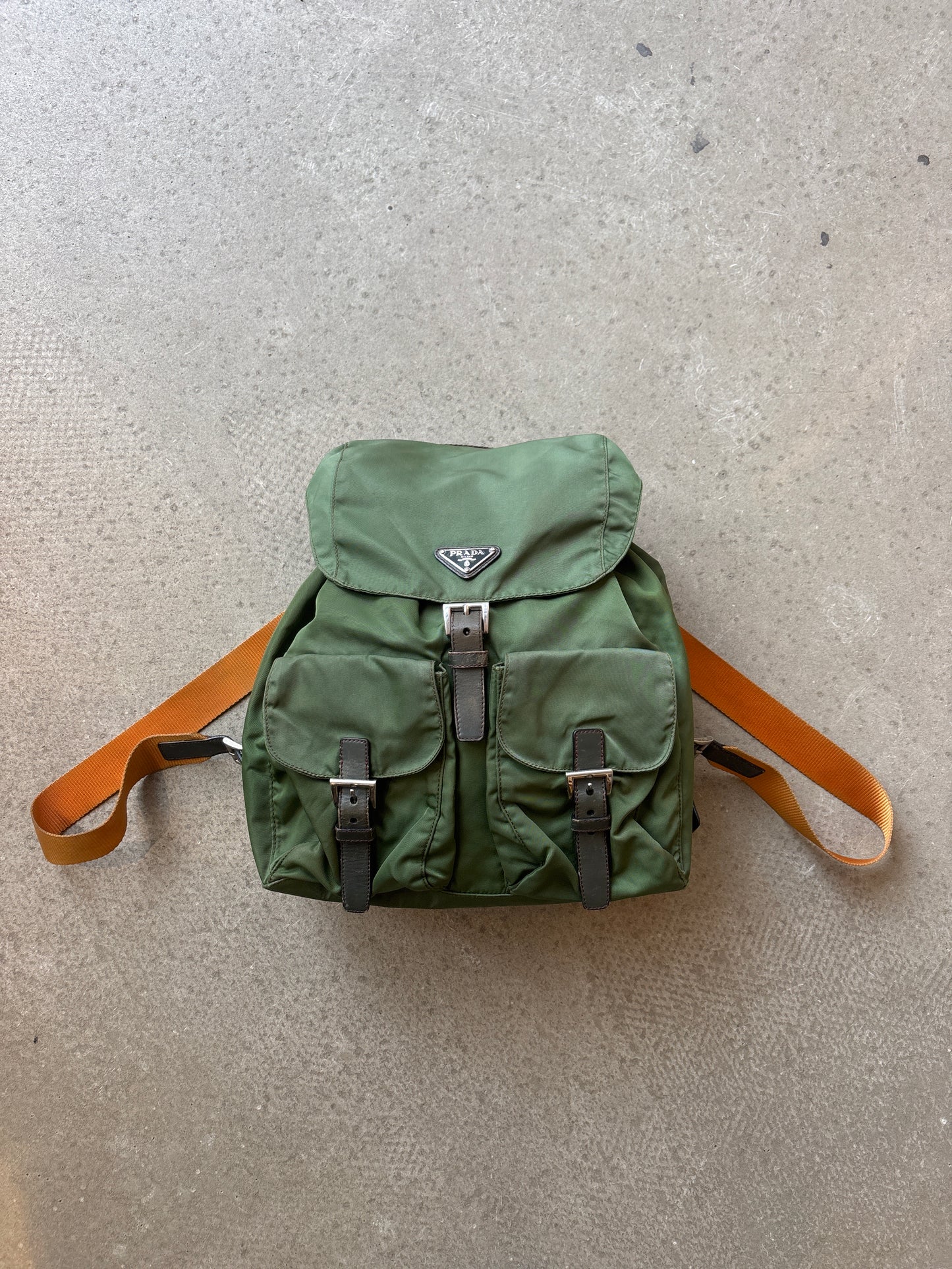 Prada Drawstring Backpack Green