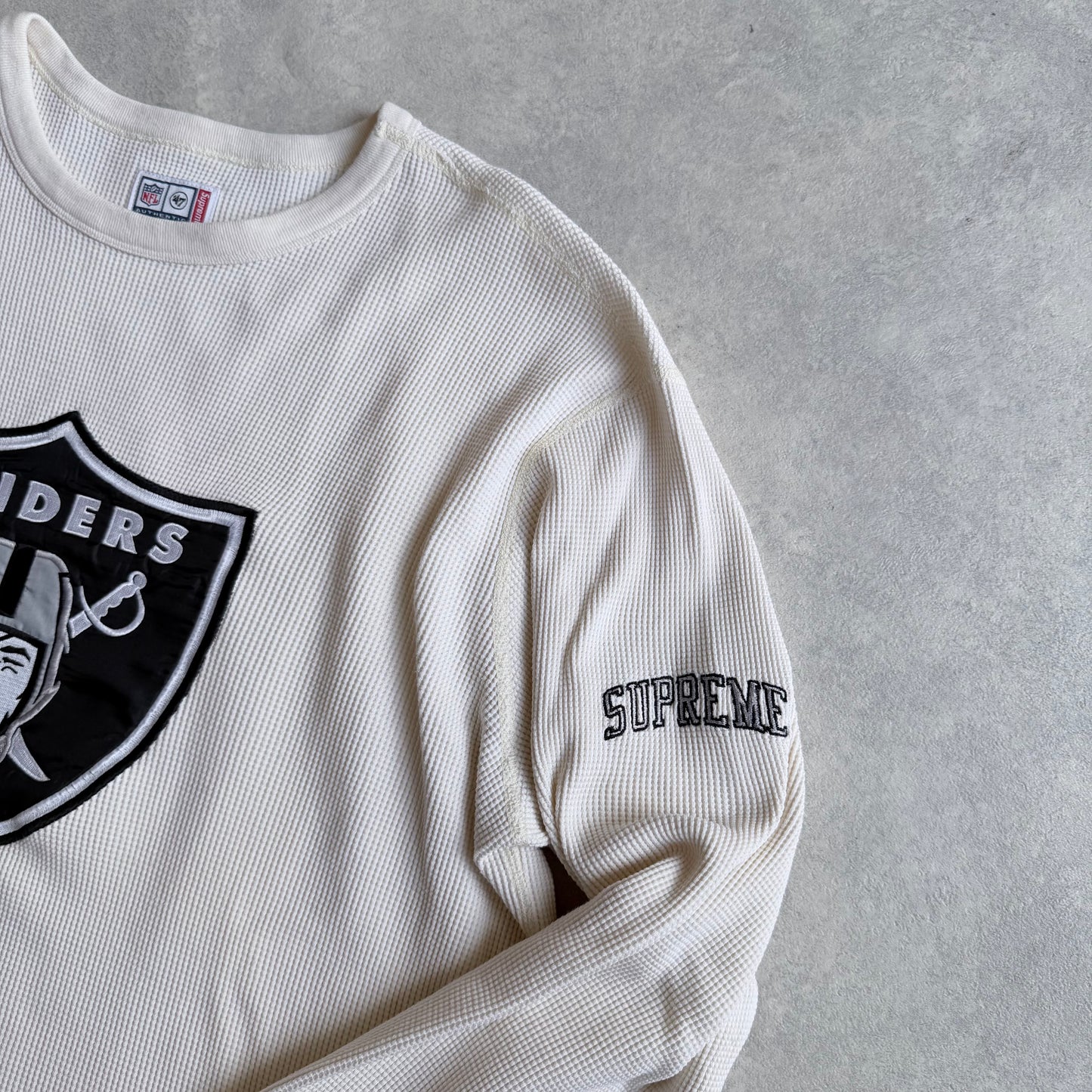 Supreme NFL x Raiders x 47 Thermal Beige/White L