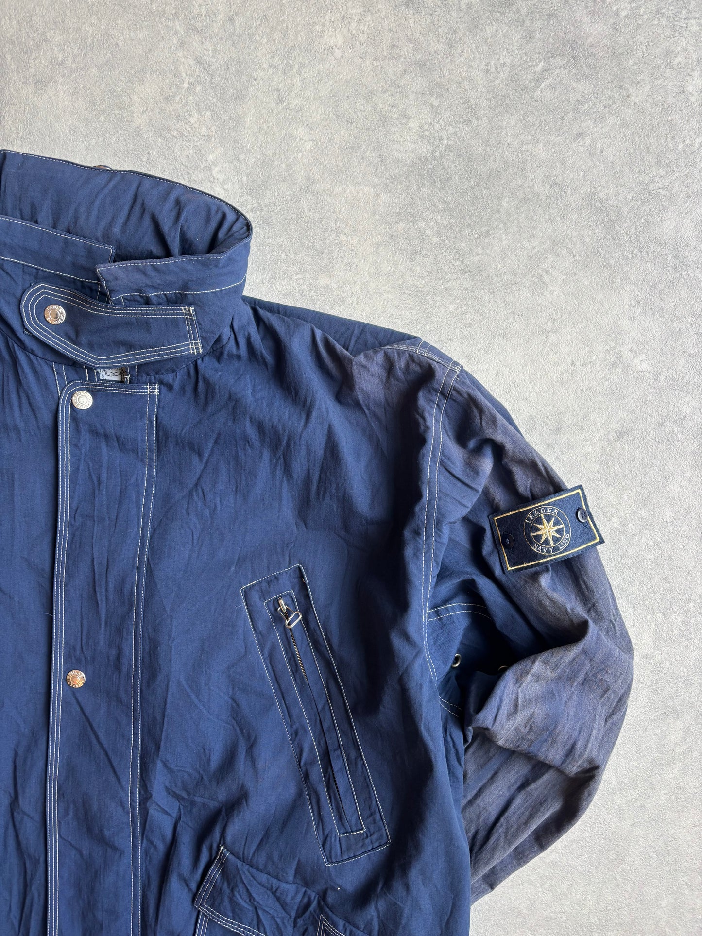 Vintage Leader Outdoors Navy Line Field Jacket Large