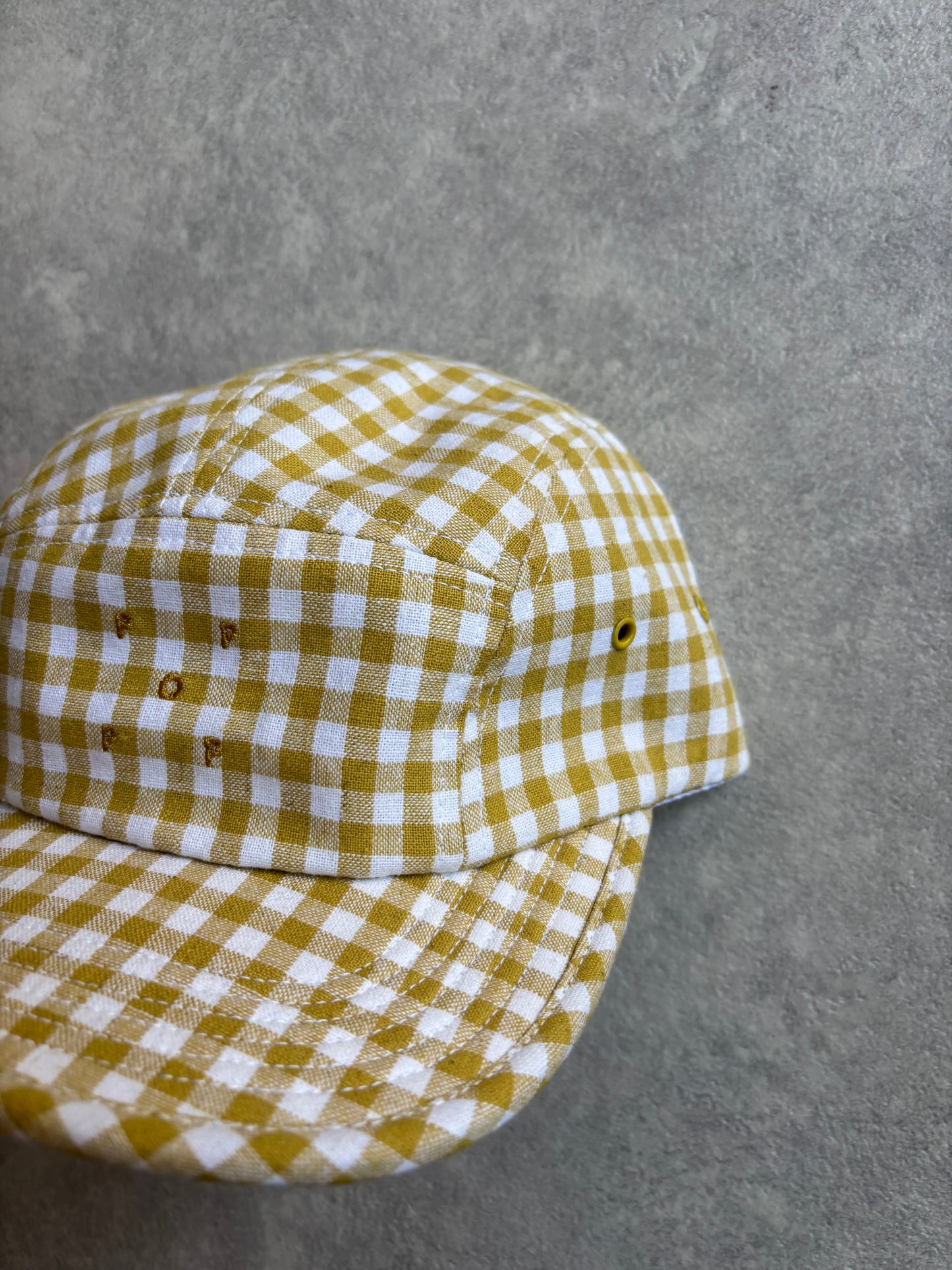 Pop Trading Company Cap Five Panel Checkered Yellow