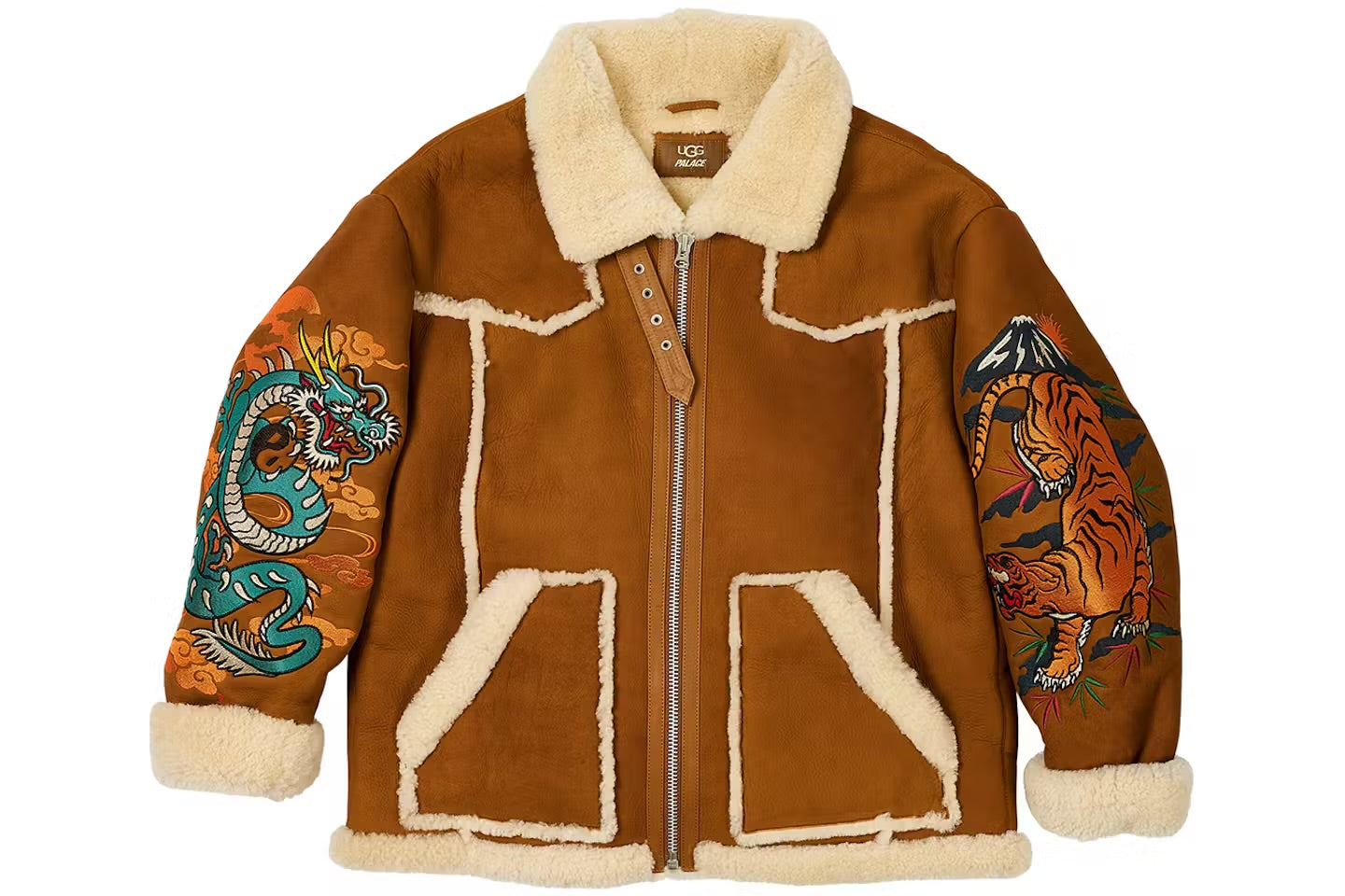 Palace x UGG Shearling Jacket Chestnut Size L