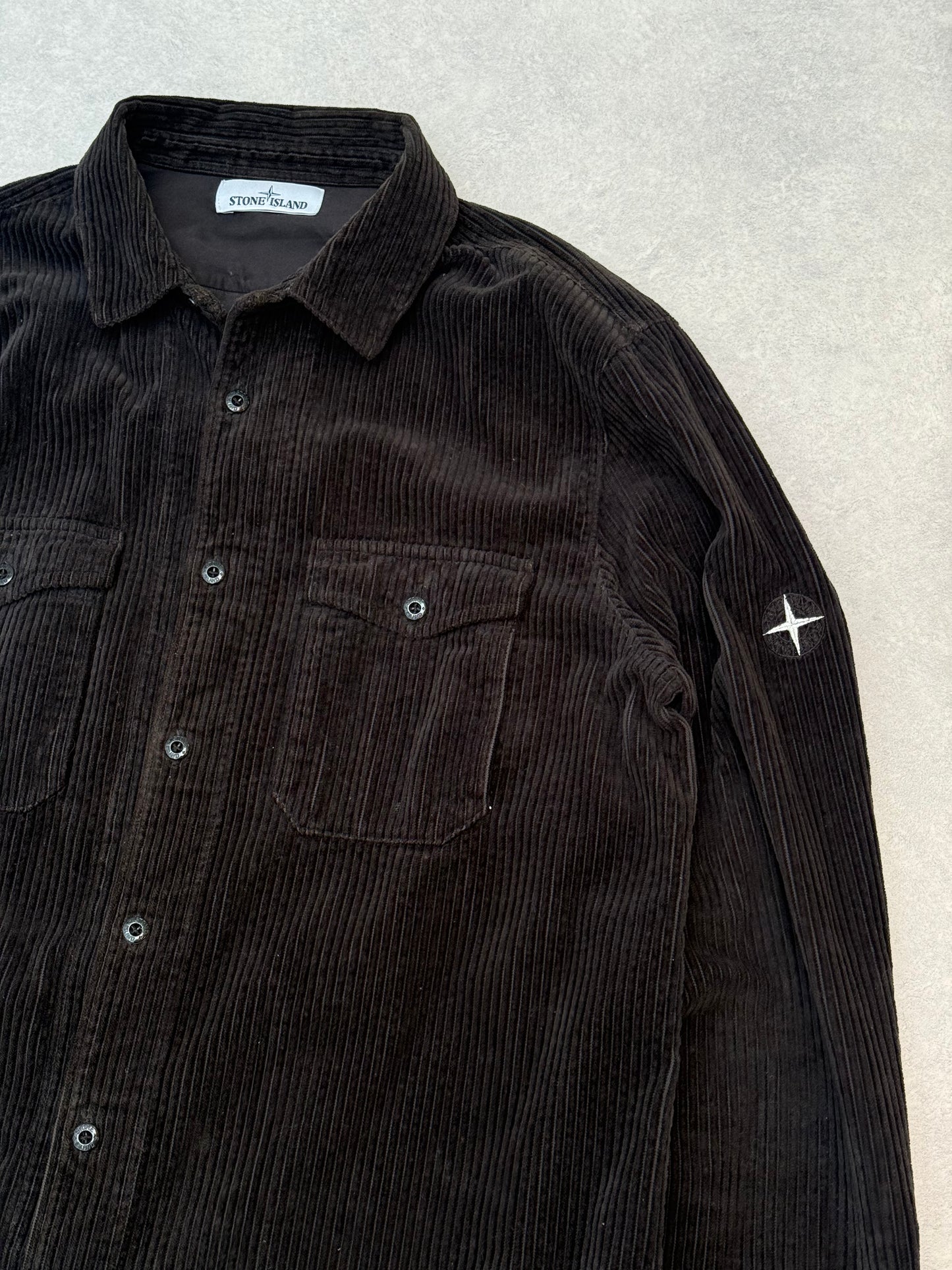 Stone Island Corduroy 800 Overshirt Metal/Black  XXL