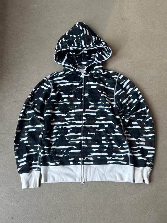 Bape Hoodie Striped Camo L