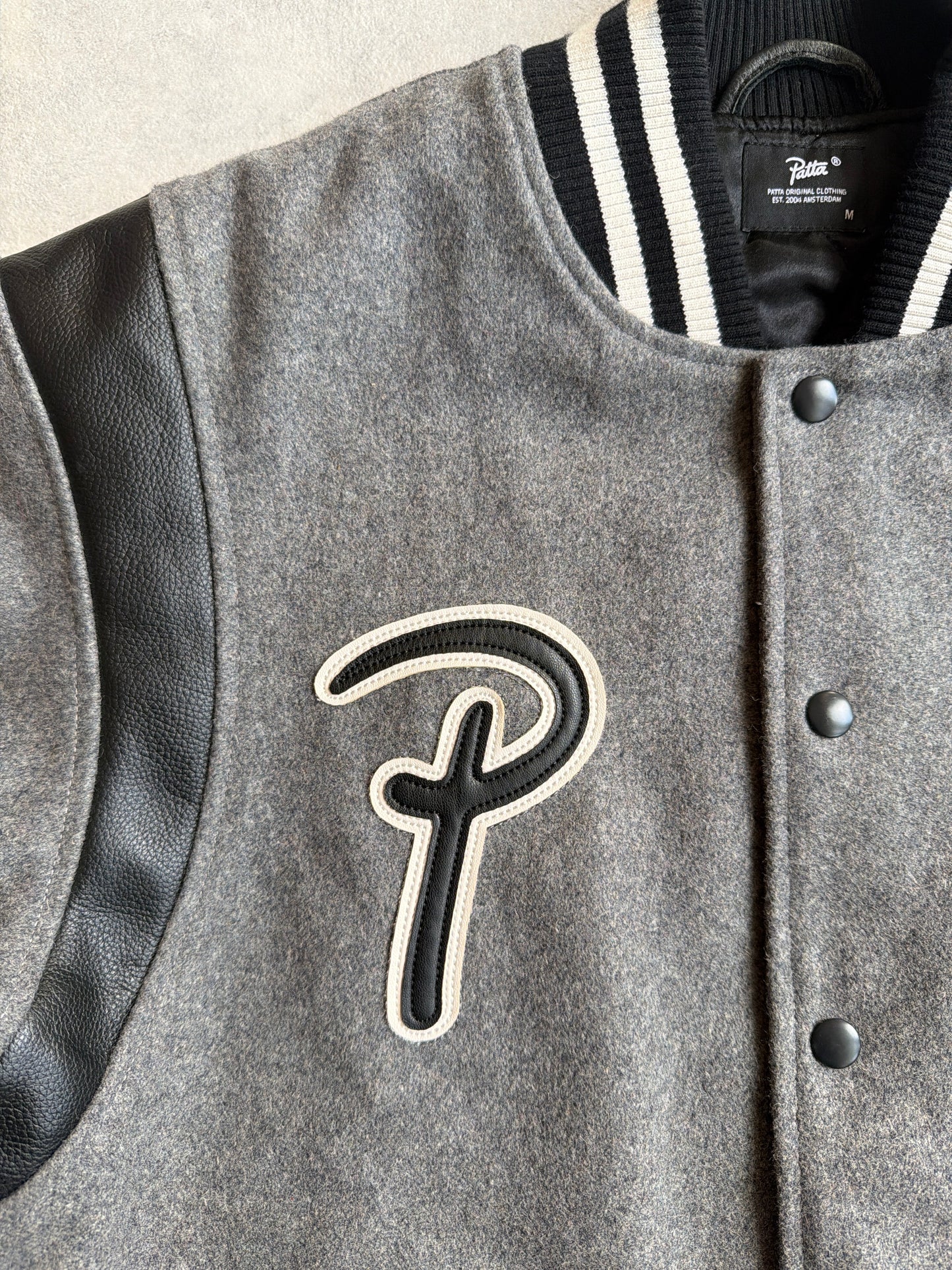 Patta Wool Sports Bomber Jacket grey M