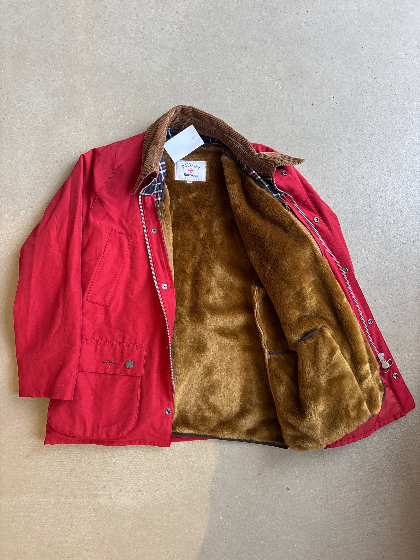 Noah x Barbour 60/40 Bedale Jacket Red XL