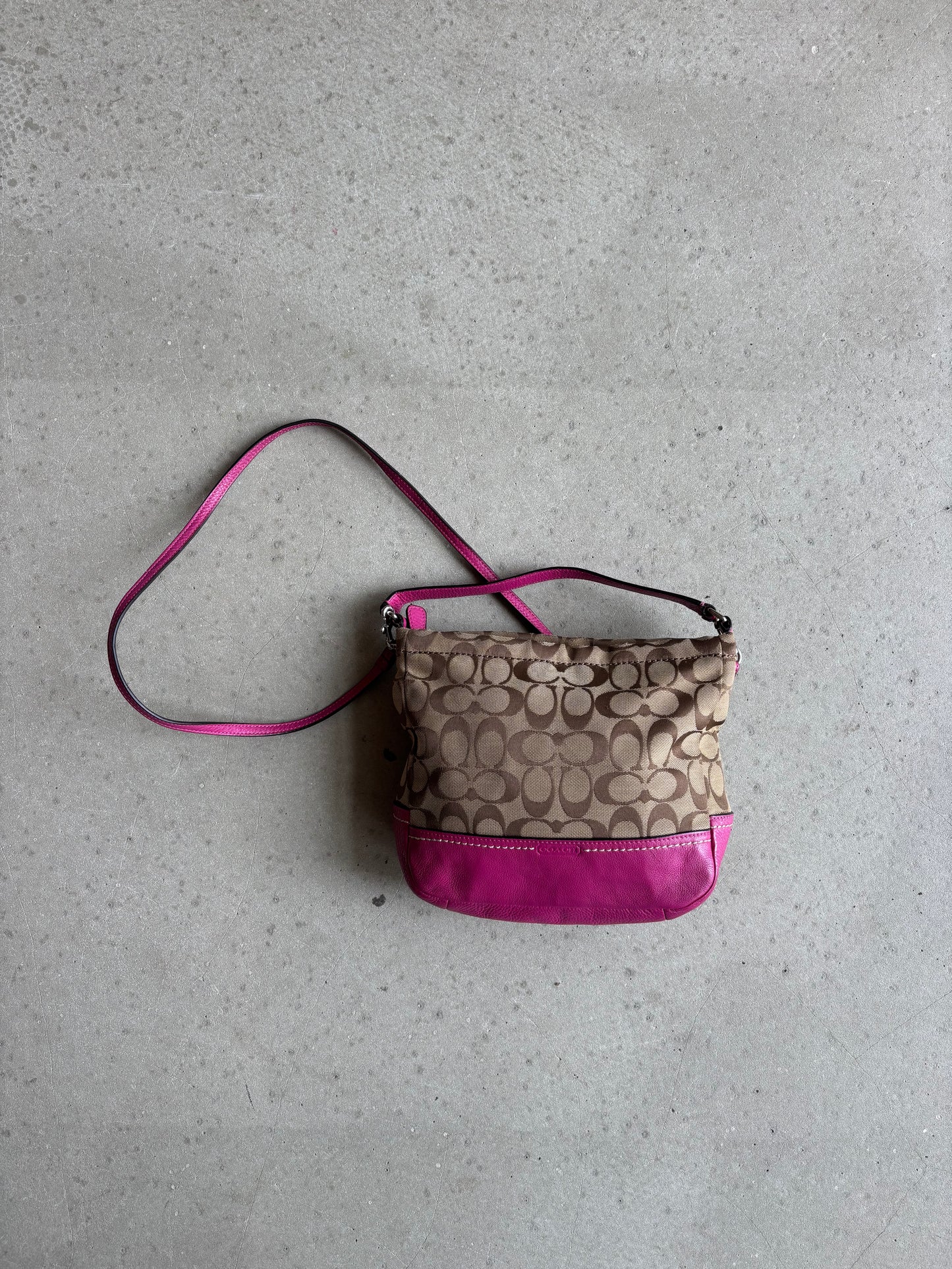 Coach Signature Two-way Cross Body Bag Pink