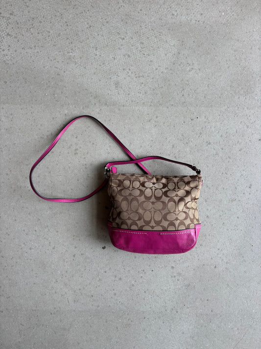 Coach Signature Two-way Cross Body Bag Pink