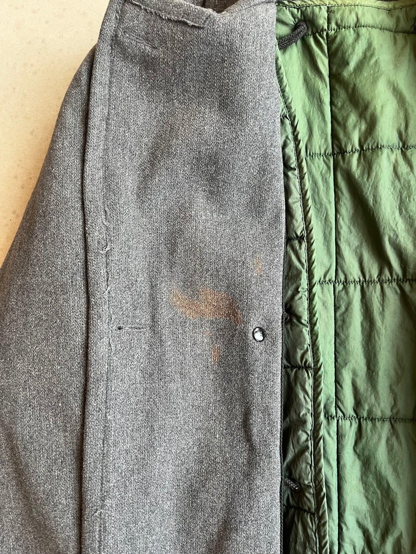 Vintage Stone Island Wool Double Breasted Coat Grey Large