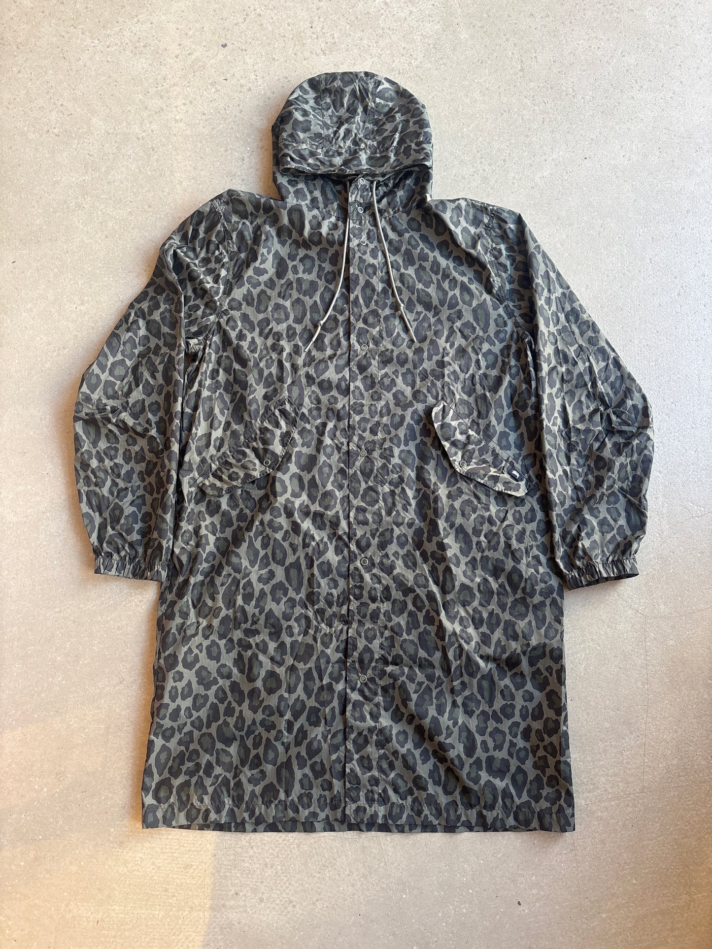 Stussy Raincoat Parka Jacket Camo L