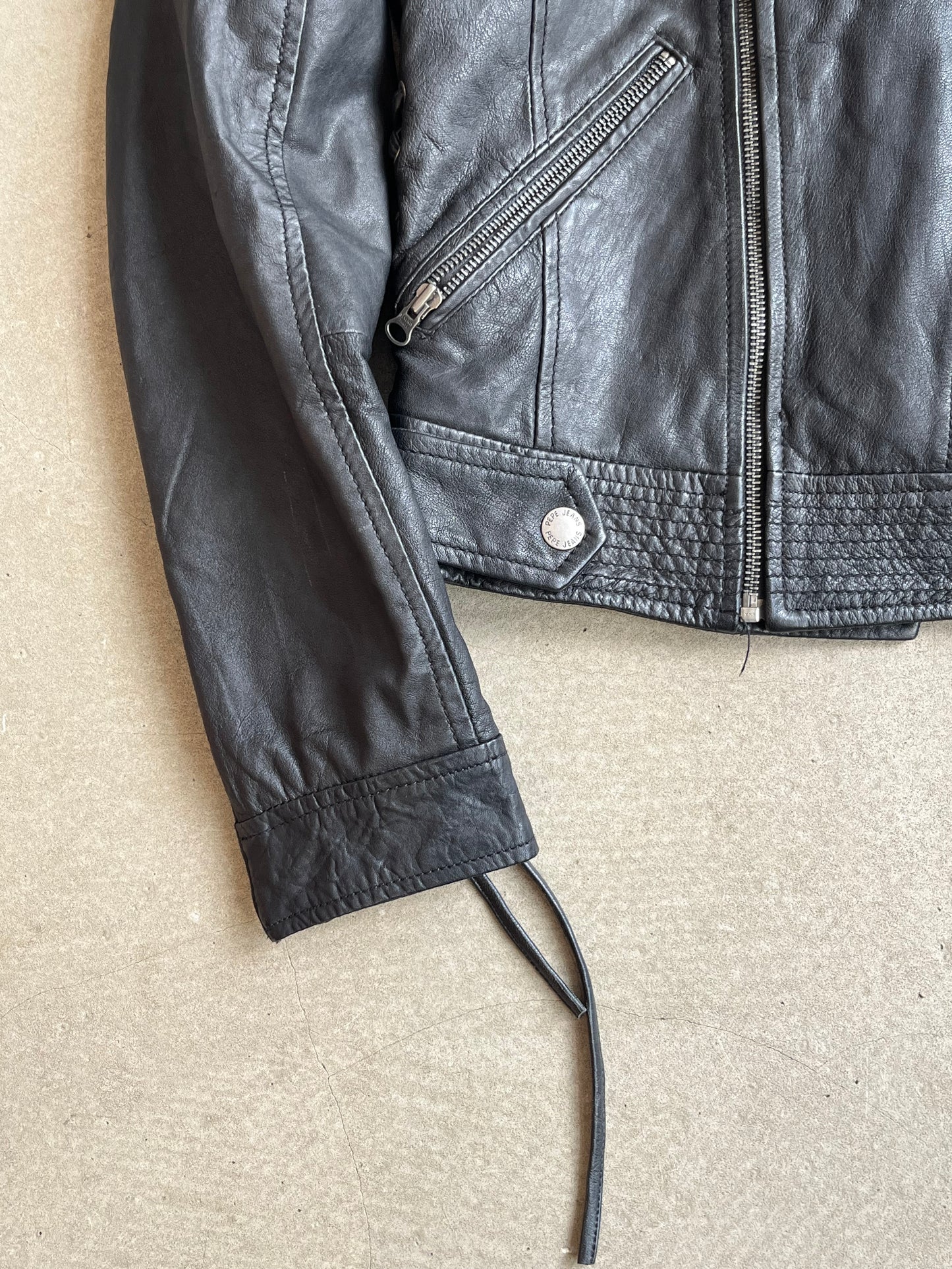 Pepe Jeans Leather Spiked Jacket Black XS