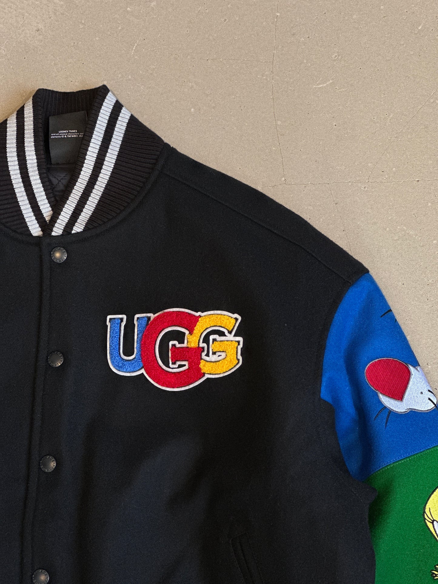 Palace UGG Looney Tunes Varsity Jacket Black