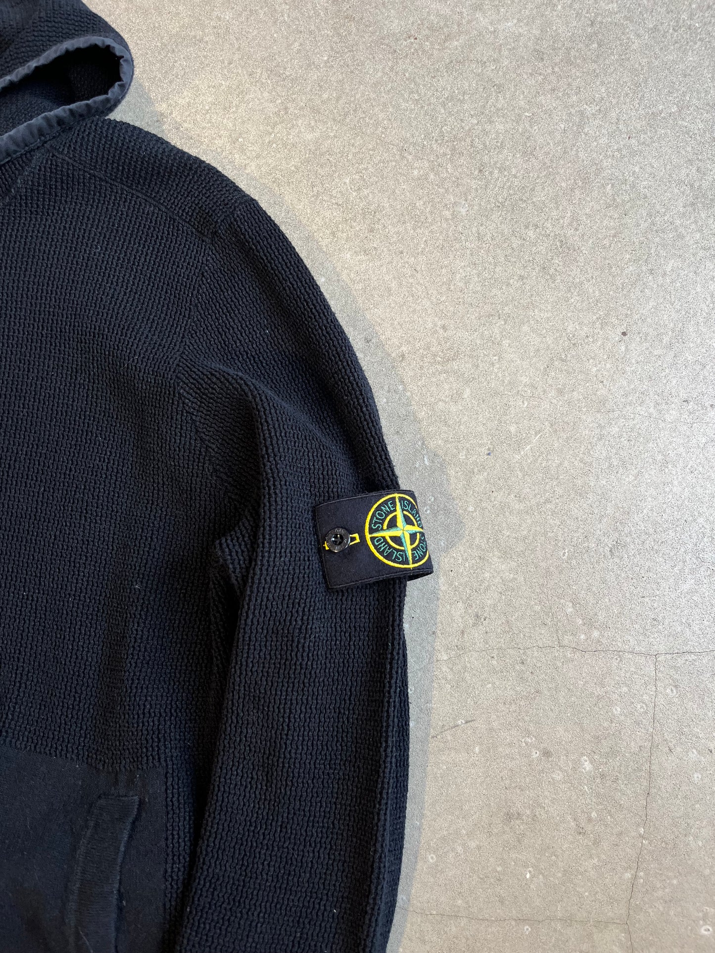 Stone Island Heavy Button Up Knit Black XL