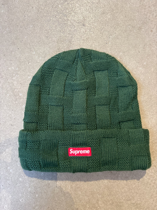 Supreme Basket Weave Beanie Green FW19