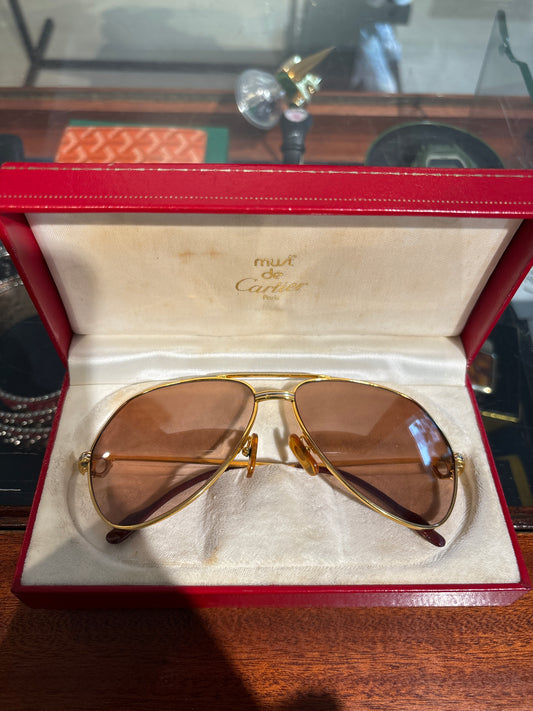 Vintage Cartier Sunglasses Brown