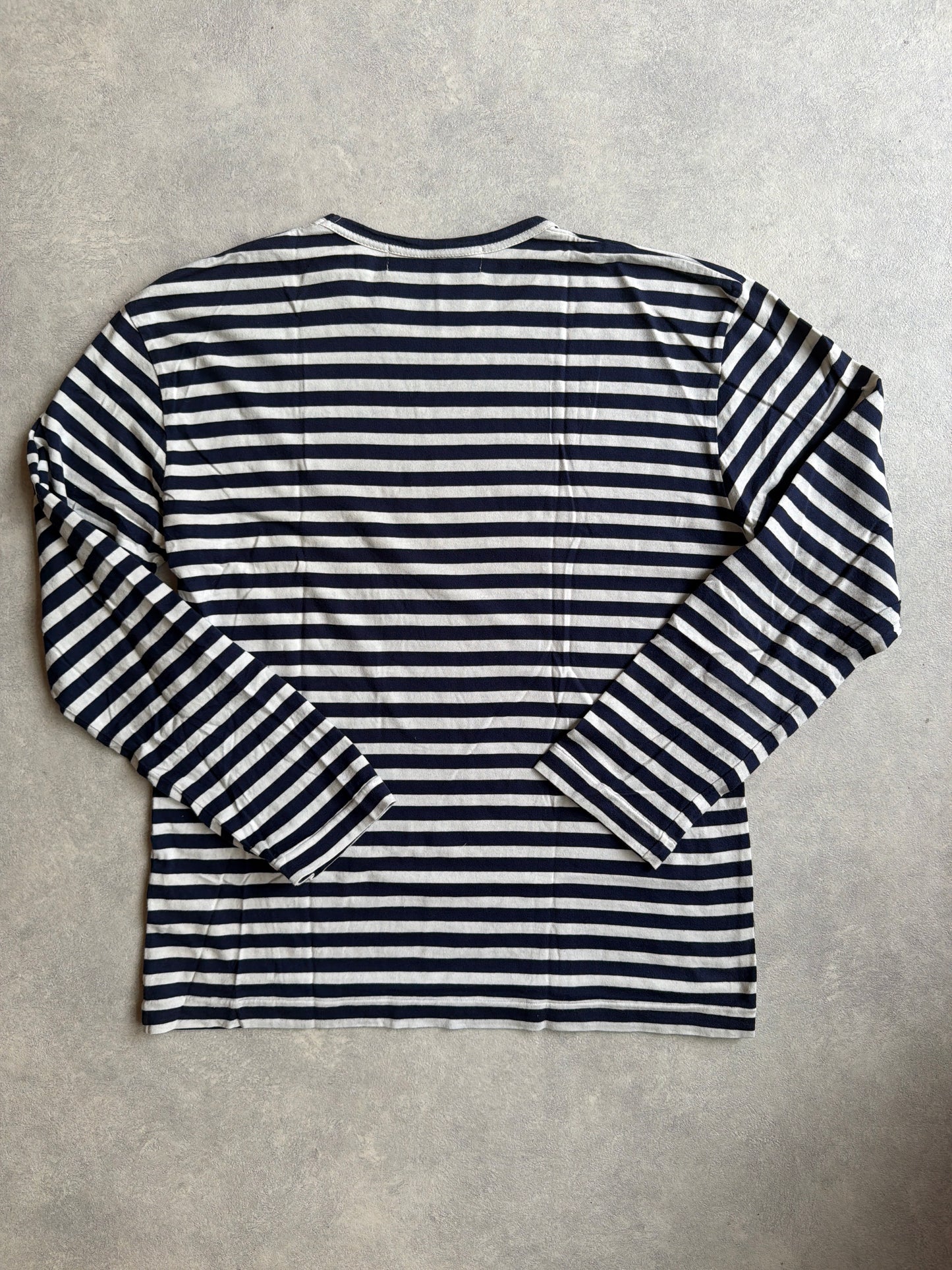 Comme Des Garçons Play Stripes Shirt Navy mini logo Size XL