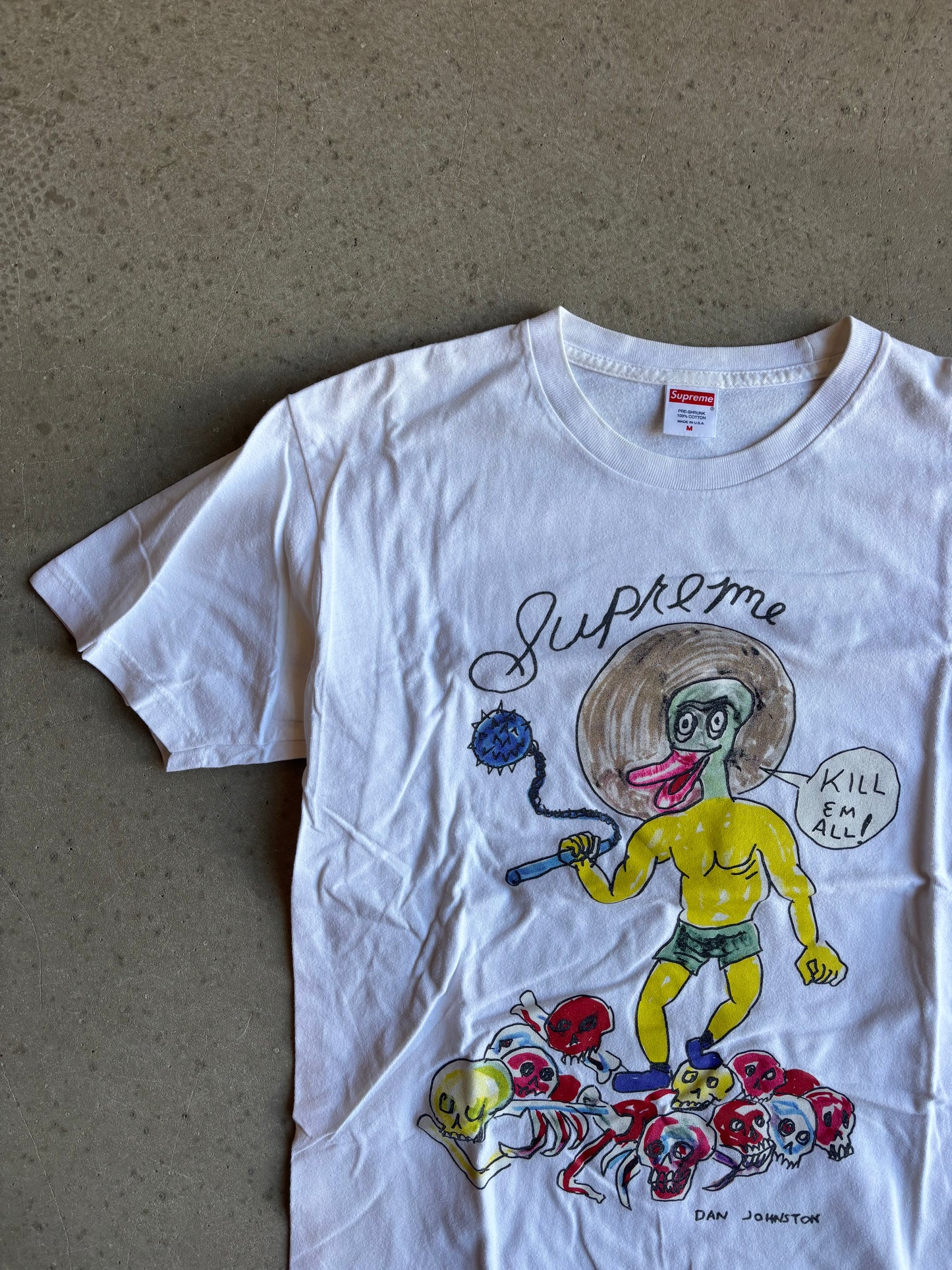 Supreme Daniel Jhonston Kill Em All Tee White Medium