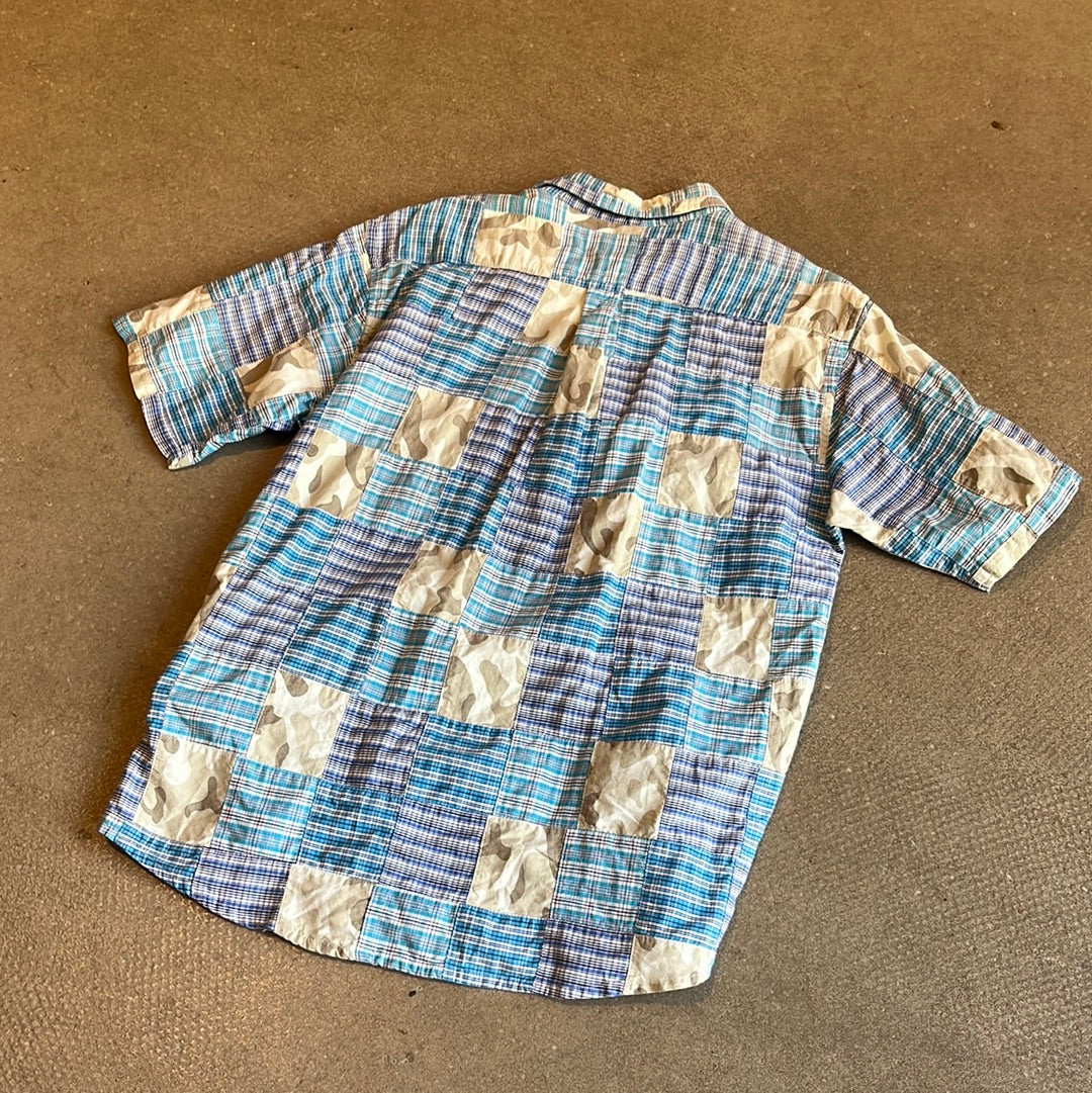 Stussy Patchwork Shirt Blue L