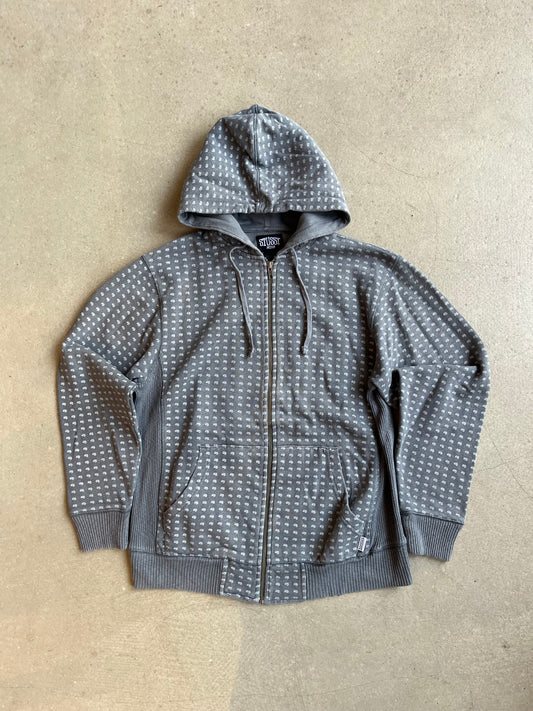 Stüssy Peace and Prosperity Zip-Up Hoodie Grey M