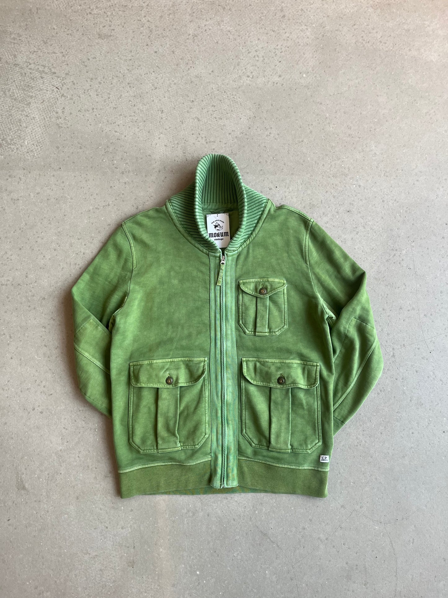 CP Company Pigment Dyed Zip Up Green Large