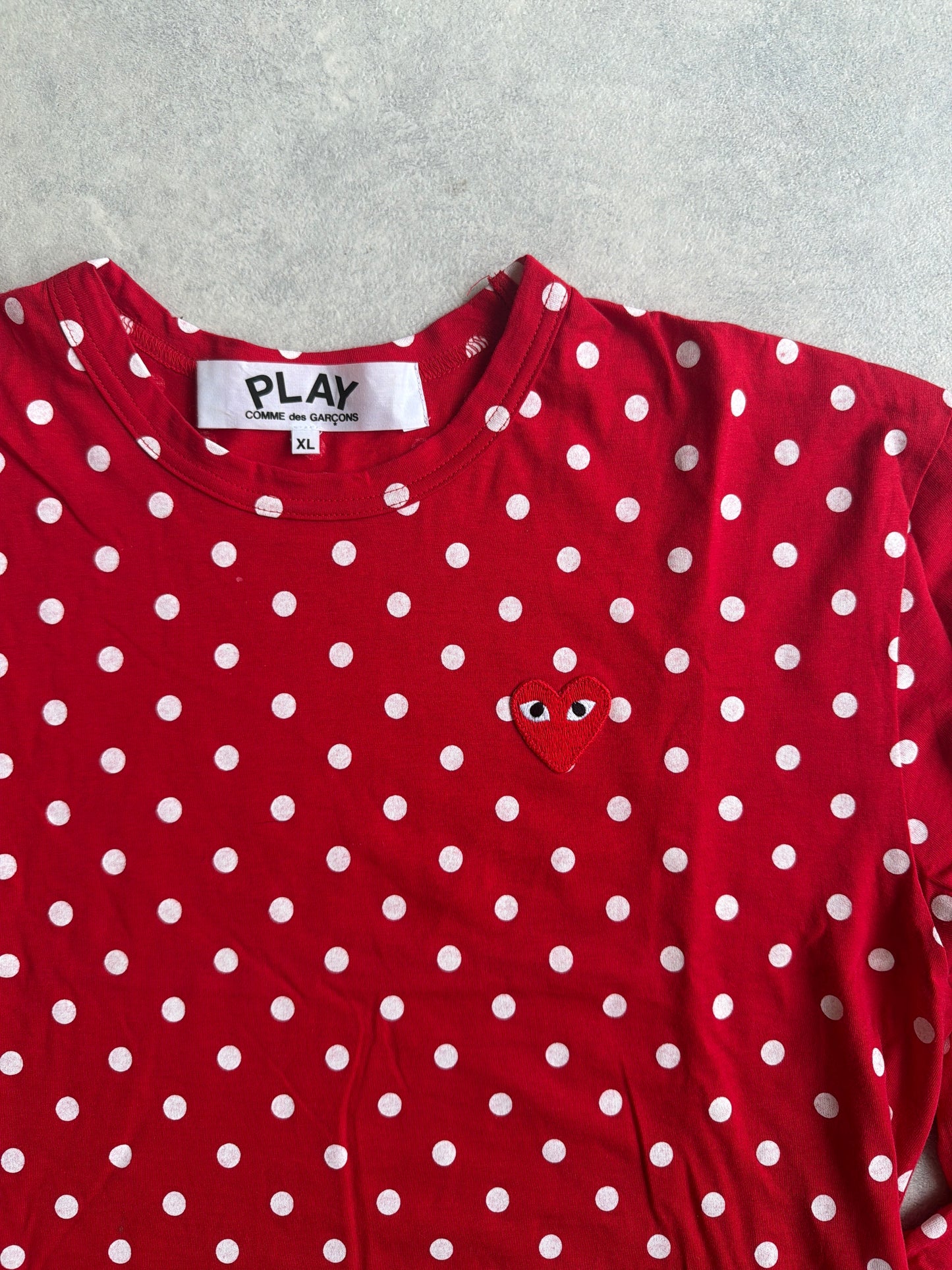Comme Des Garçons Polka Dot Shirt Red Size XL
