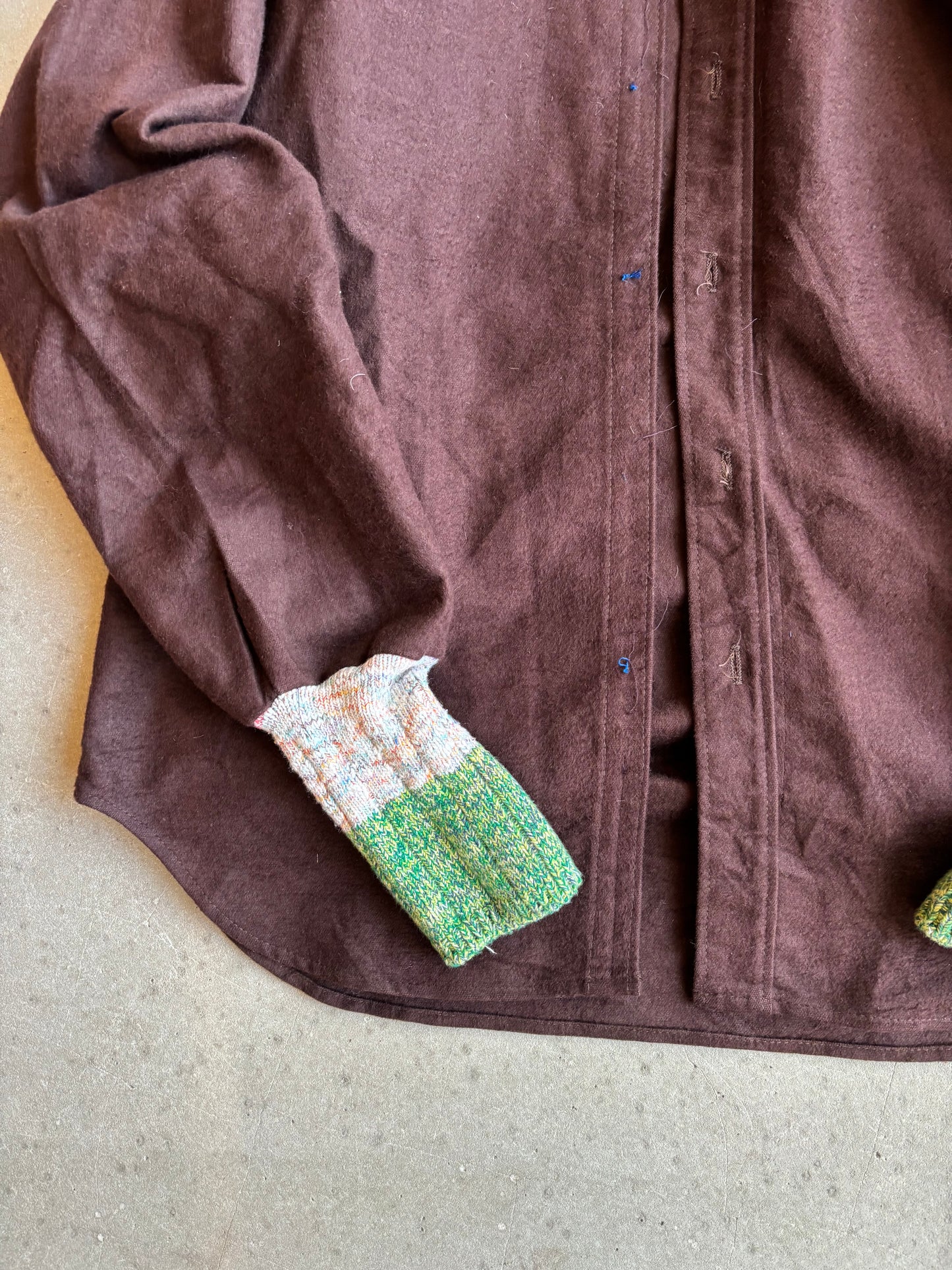 Eddie Bauer Buttonless Custom Shirt Brown Large