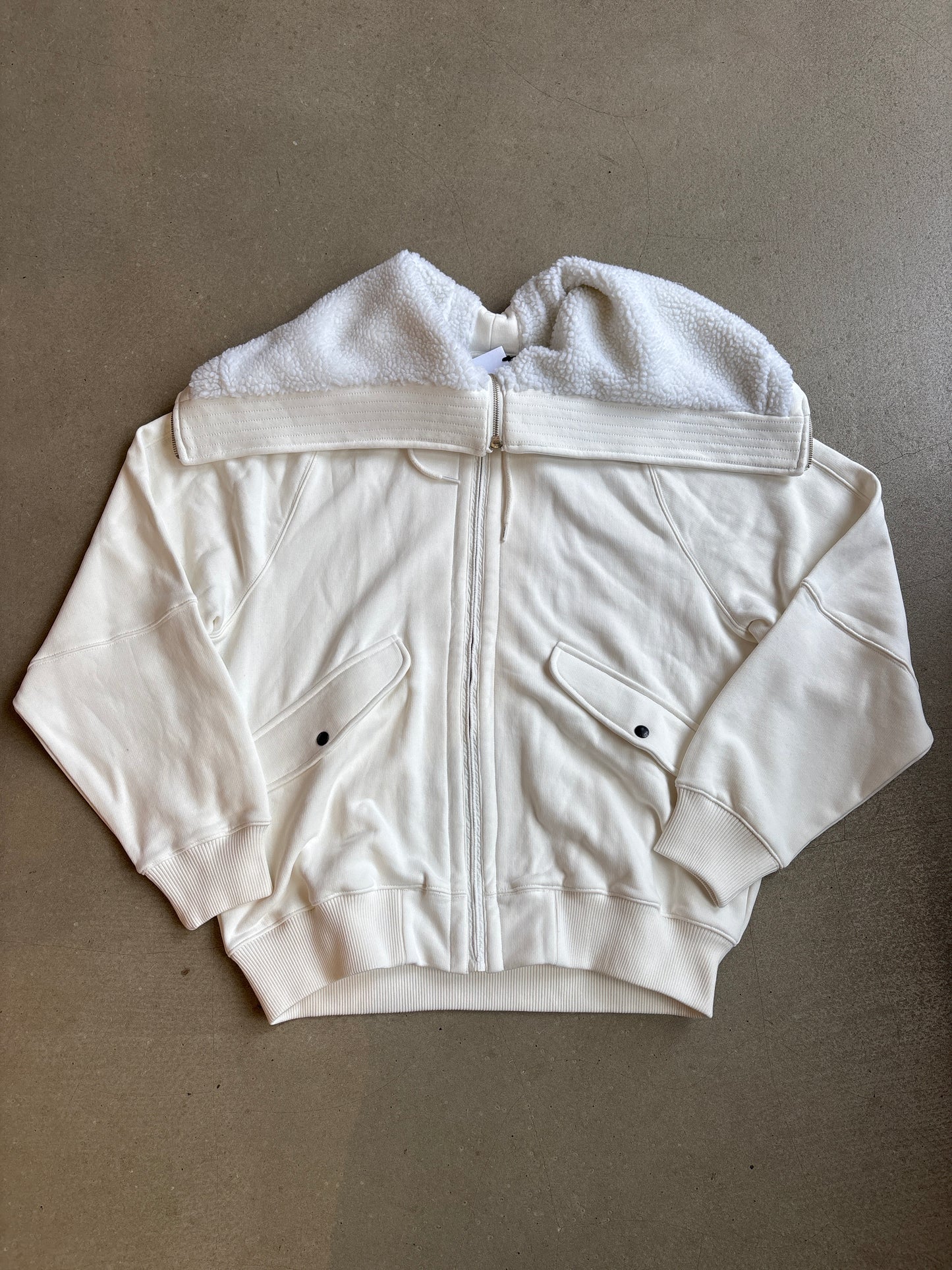 Palace Split Hood Bomber Sweat White
