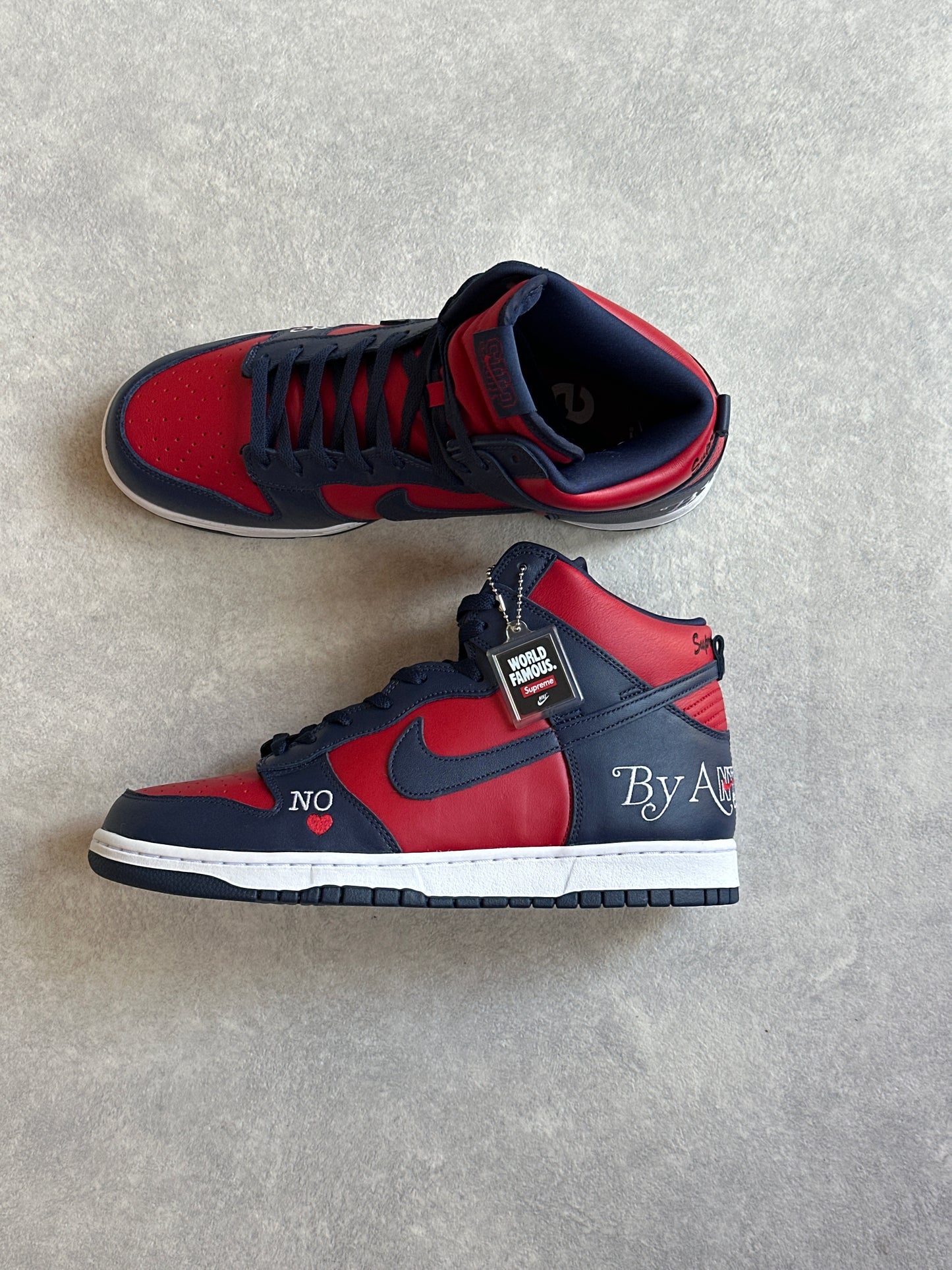 Nike x Supreme Dunk High SB By Any Means 46 Blue/red