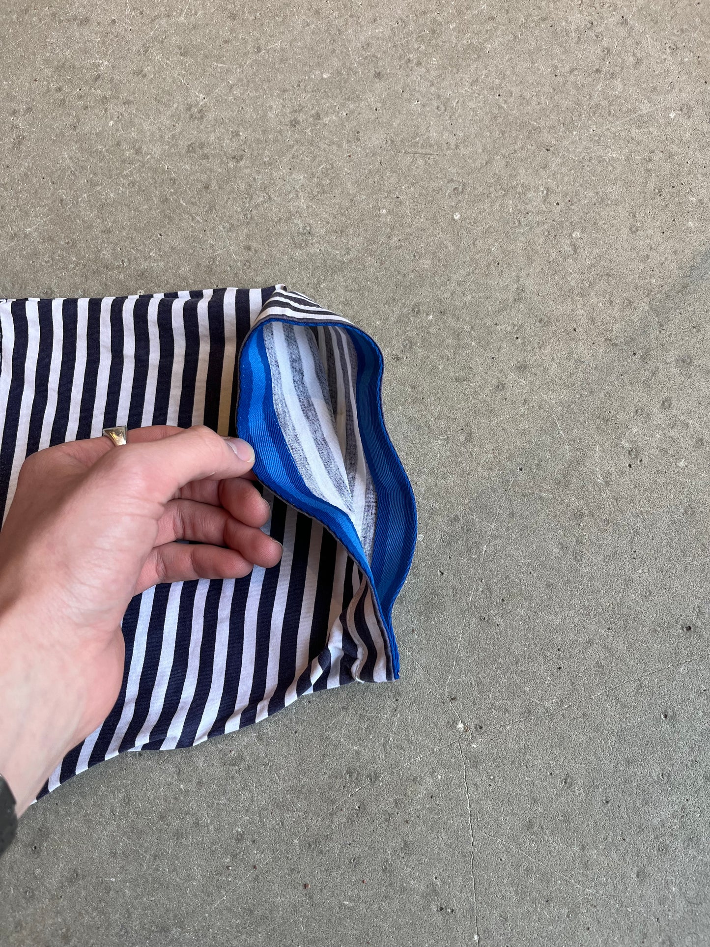 Vintage 1987 Stone Island Striped Tee White XL