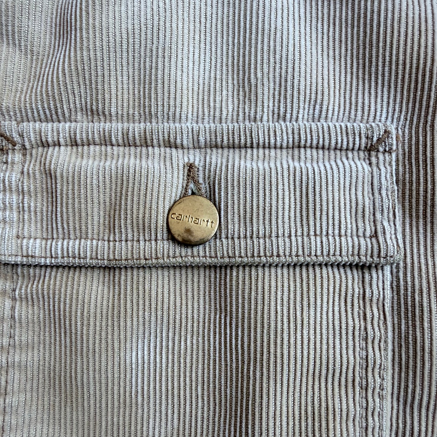 Carhartt Curduroy Sherpa Trucker Jacket Beige L washed