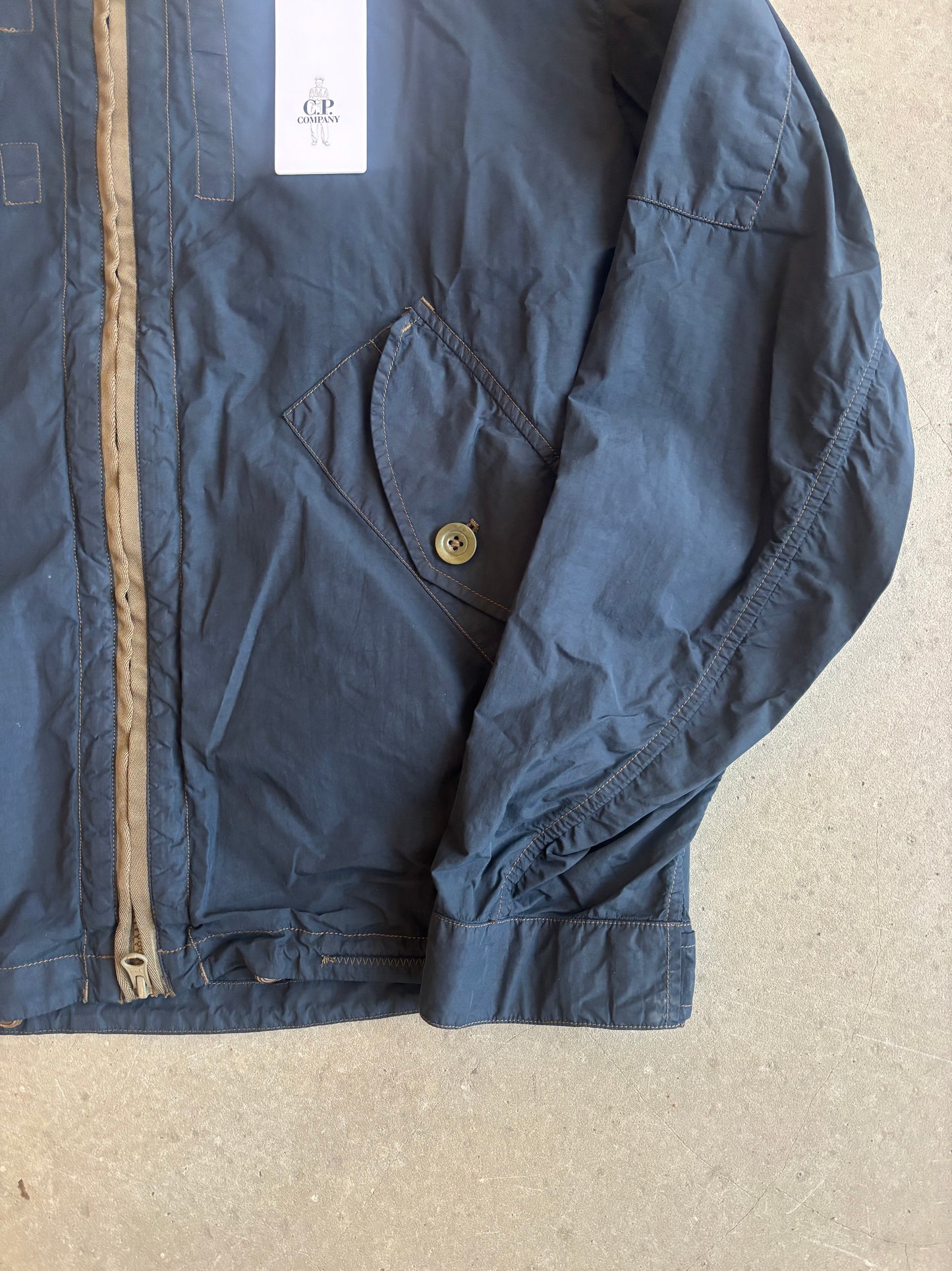 CP Company Flat Nylon Short Hood Jacket Navy