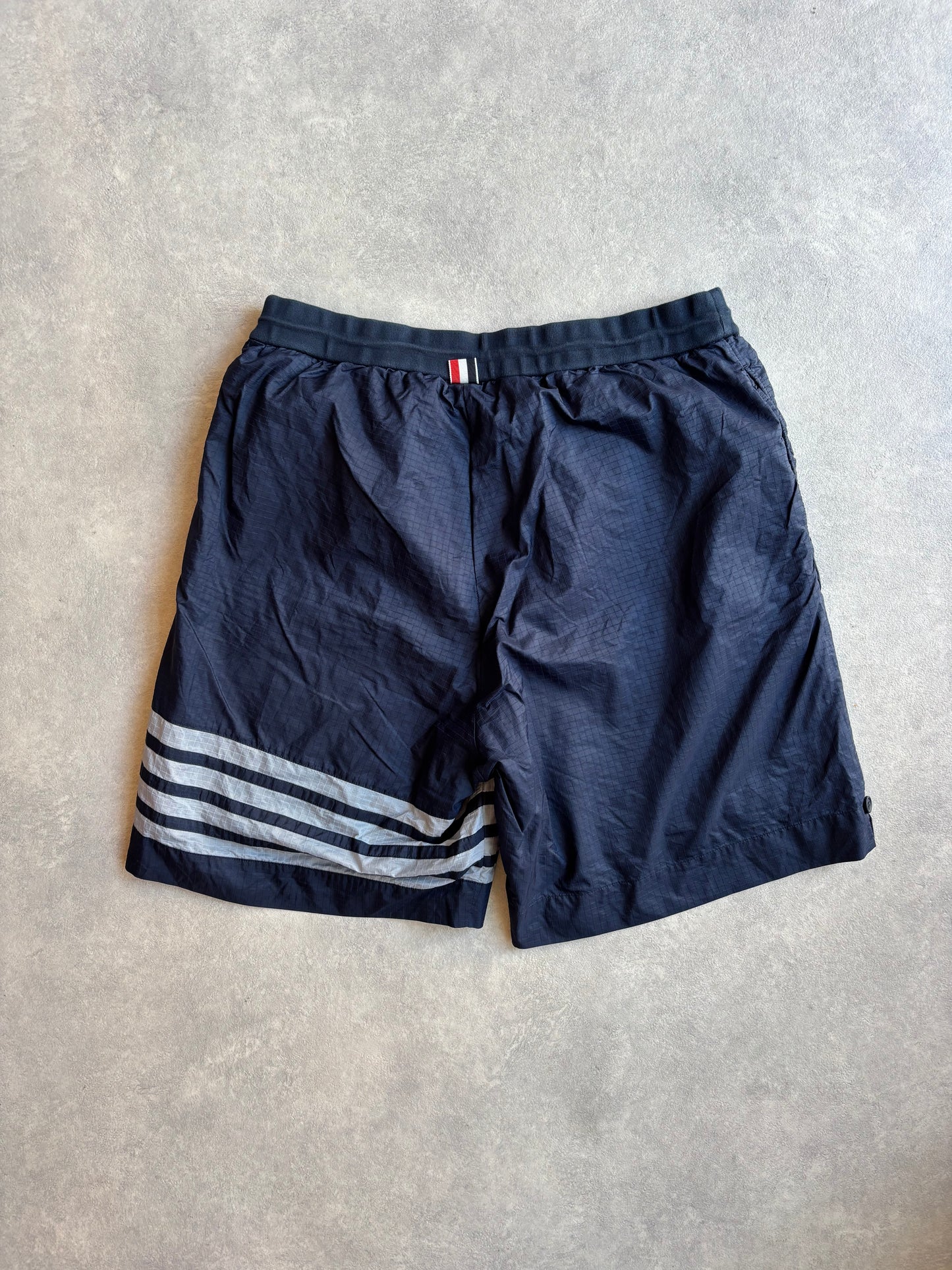 Thom Browne Ripstop 4-Bar Track Shorts Navy XL