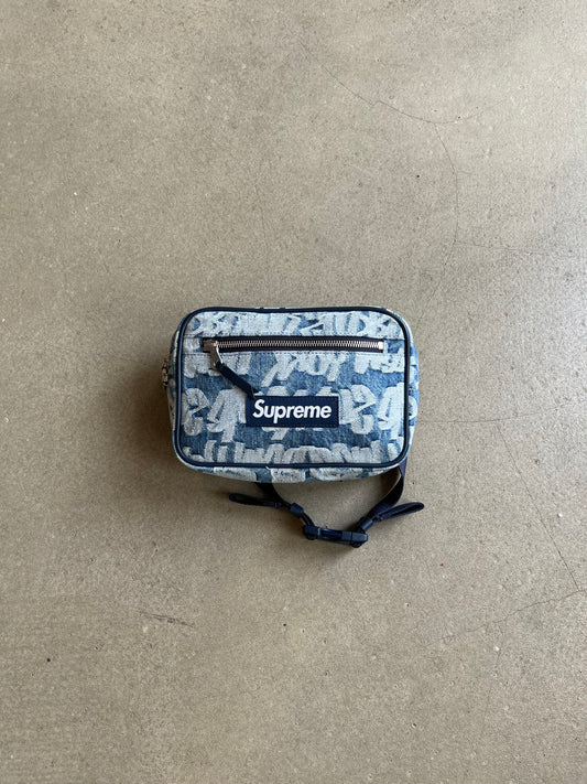 Supreme Fat Tip Jacquard Denim Waist Bag Blue