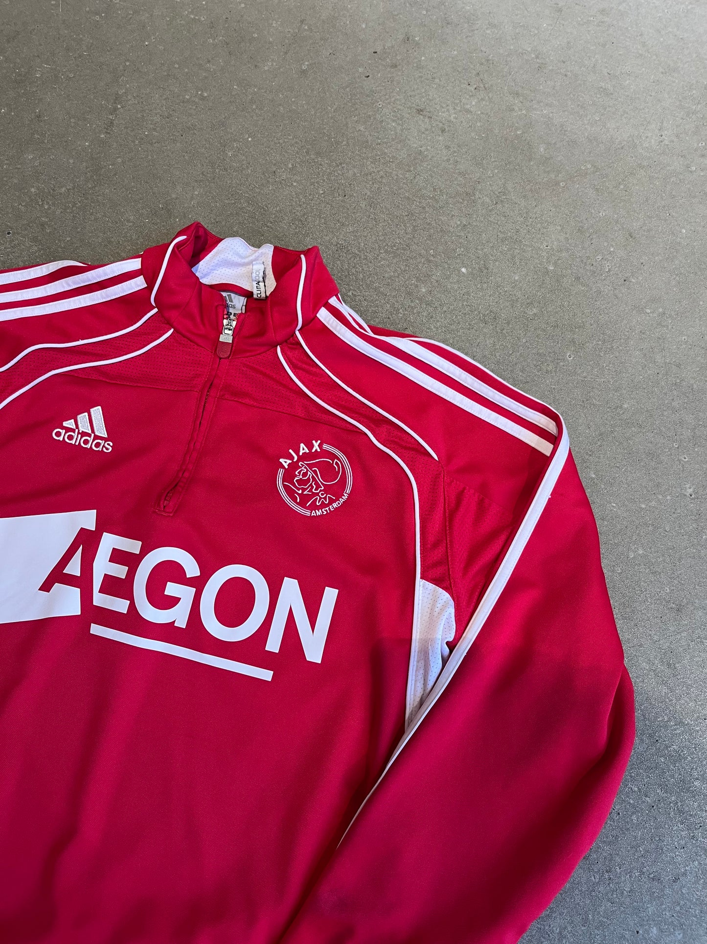 Adidas Ajax Half Zip Track Jacket Red L