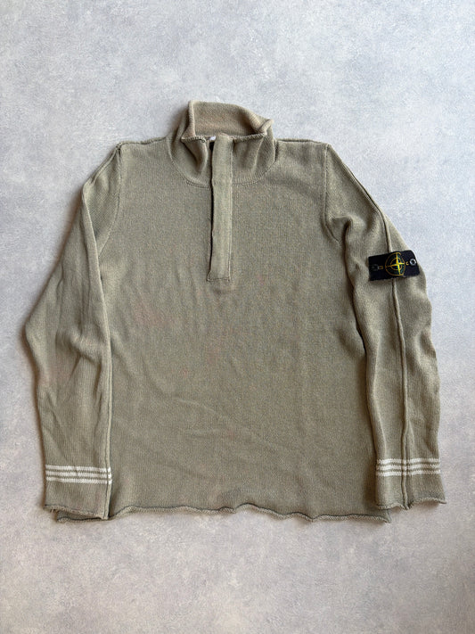 Stone Island Half Zip Knit Beige L / Pink stains