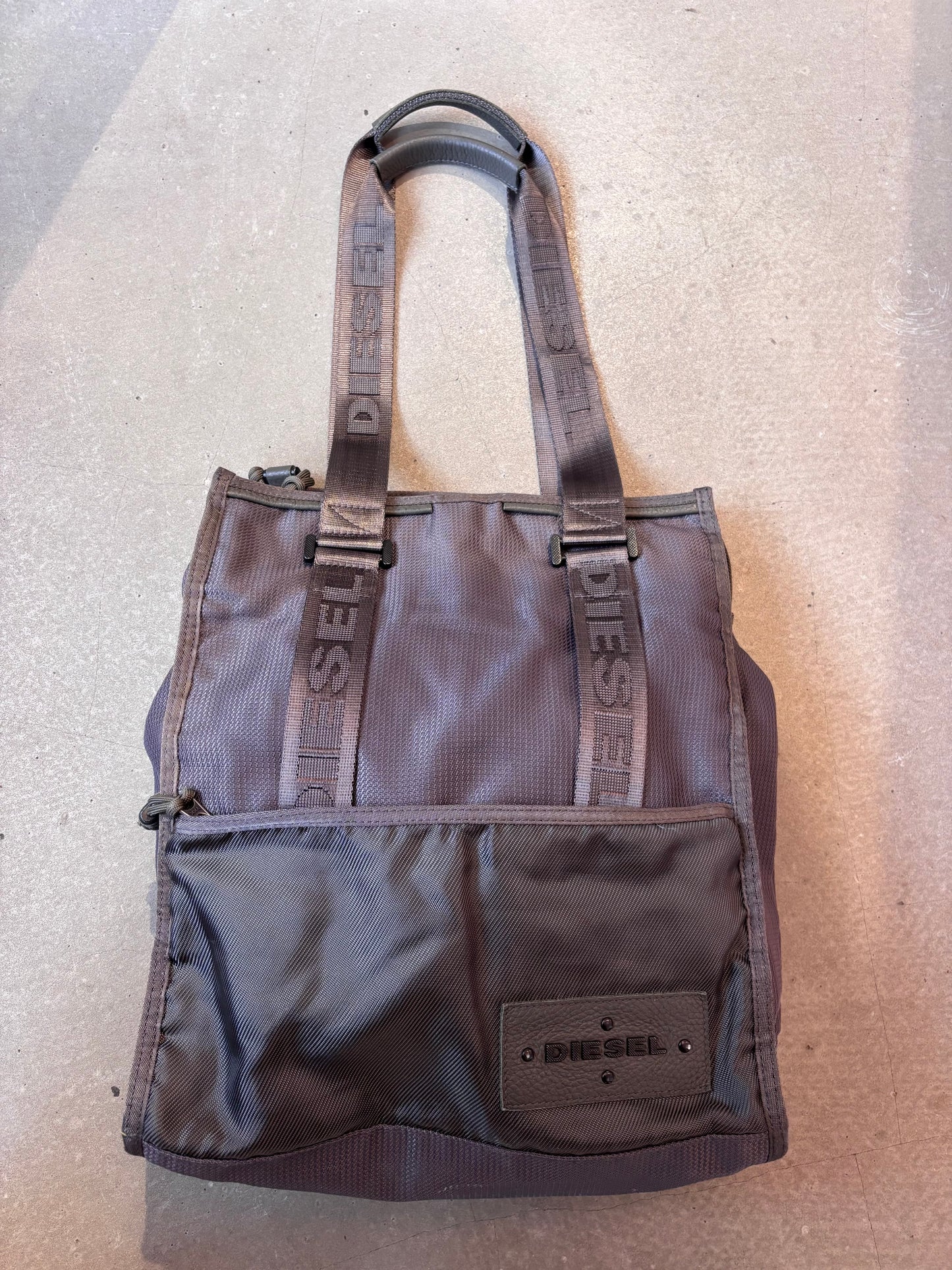 Diesel Shiny Tote Bag Grey