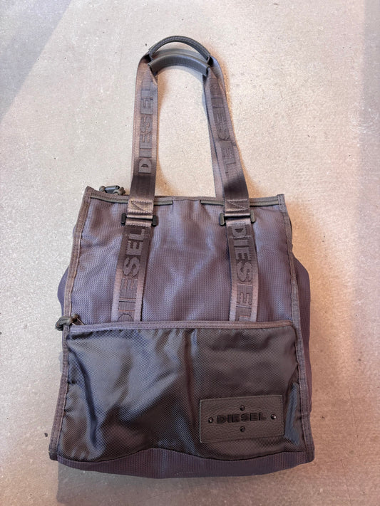 Diesel Shiny Tote Bag Grey