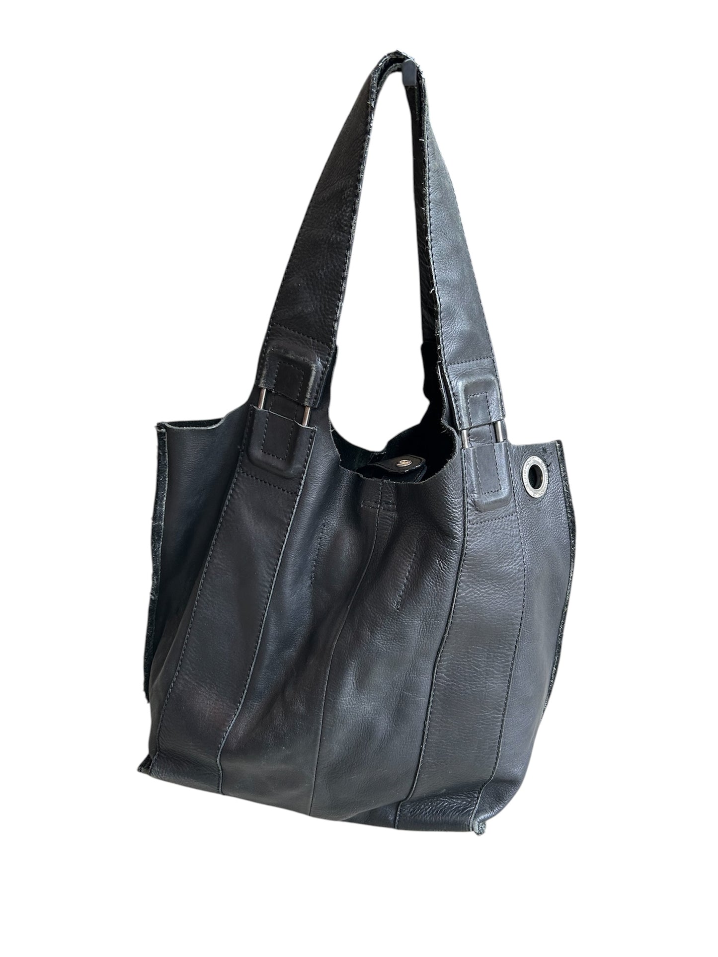 Diesel Zwarte Leren Tote tas