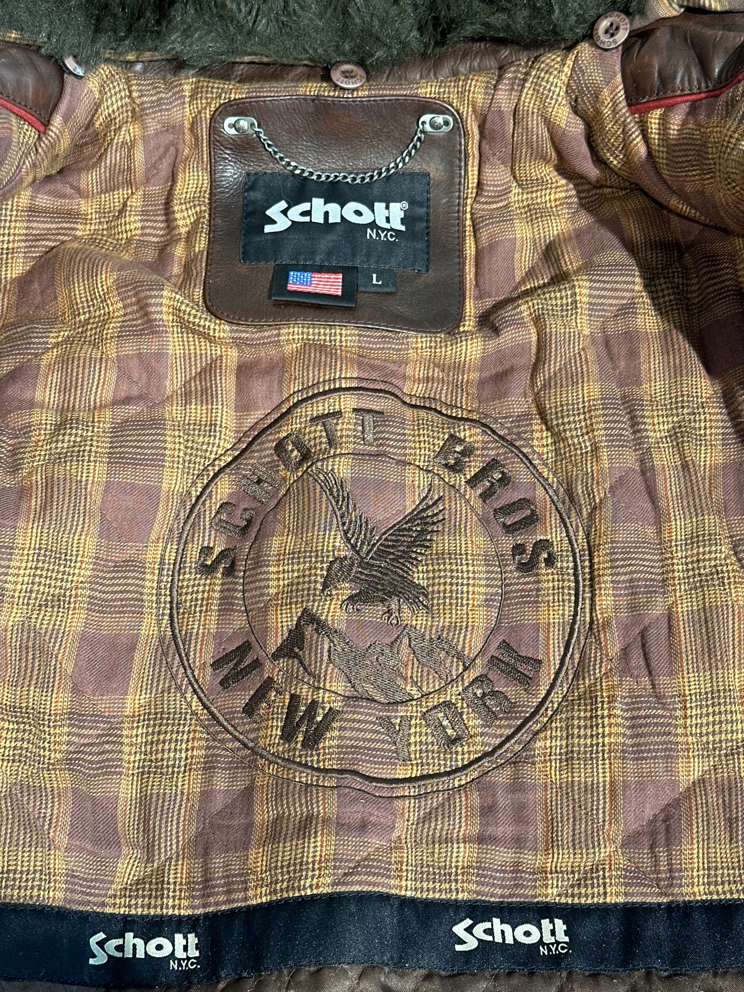 Schott Leather Top Gun Jackets Brown L