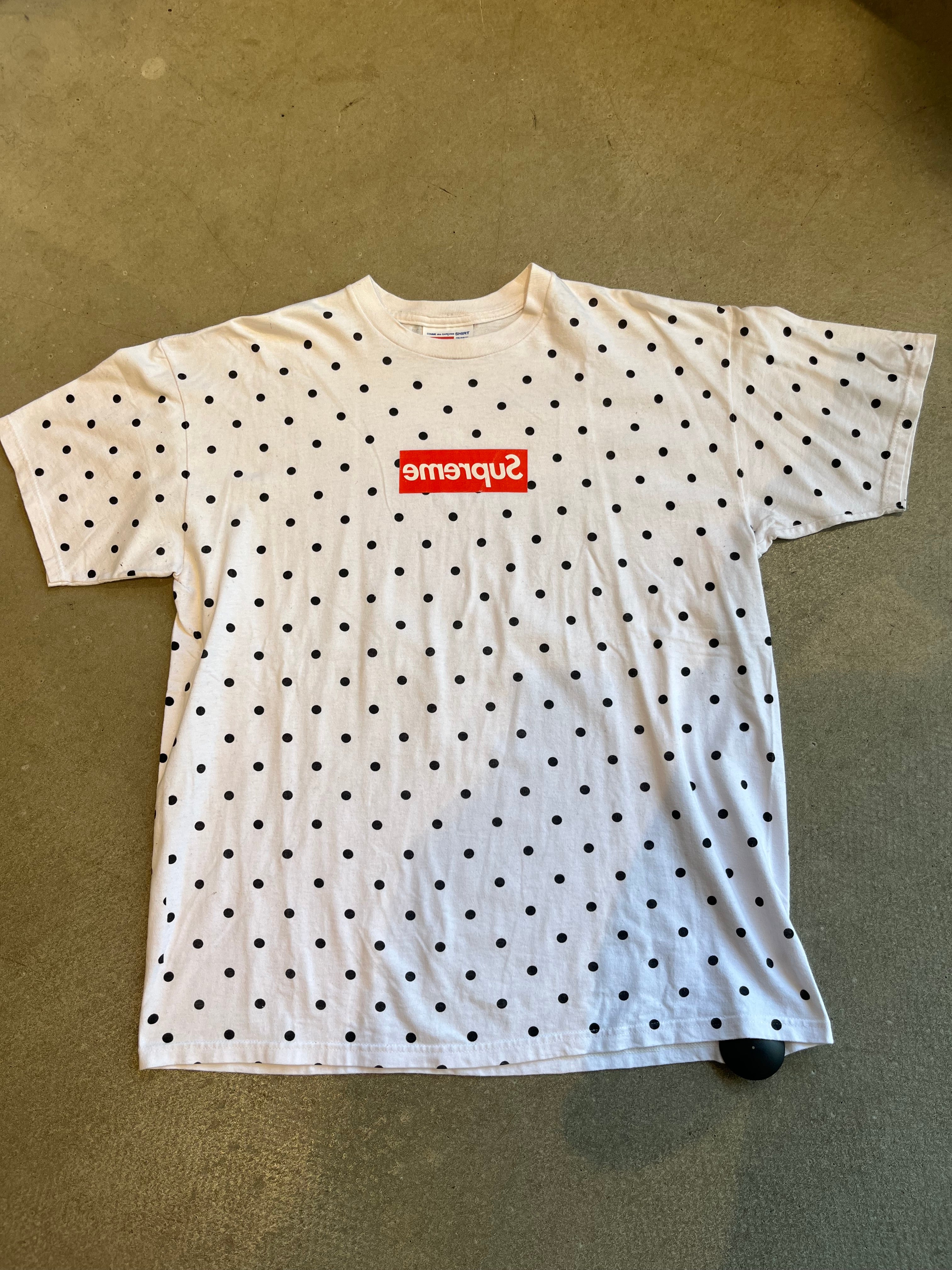 Supreme x CDG Polka Dot Box Logo Tee Size XL XL