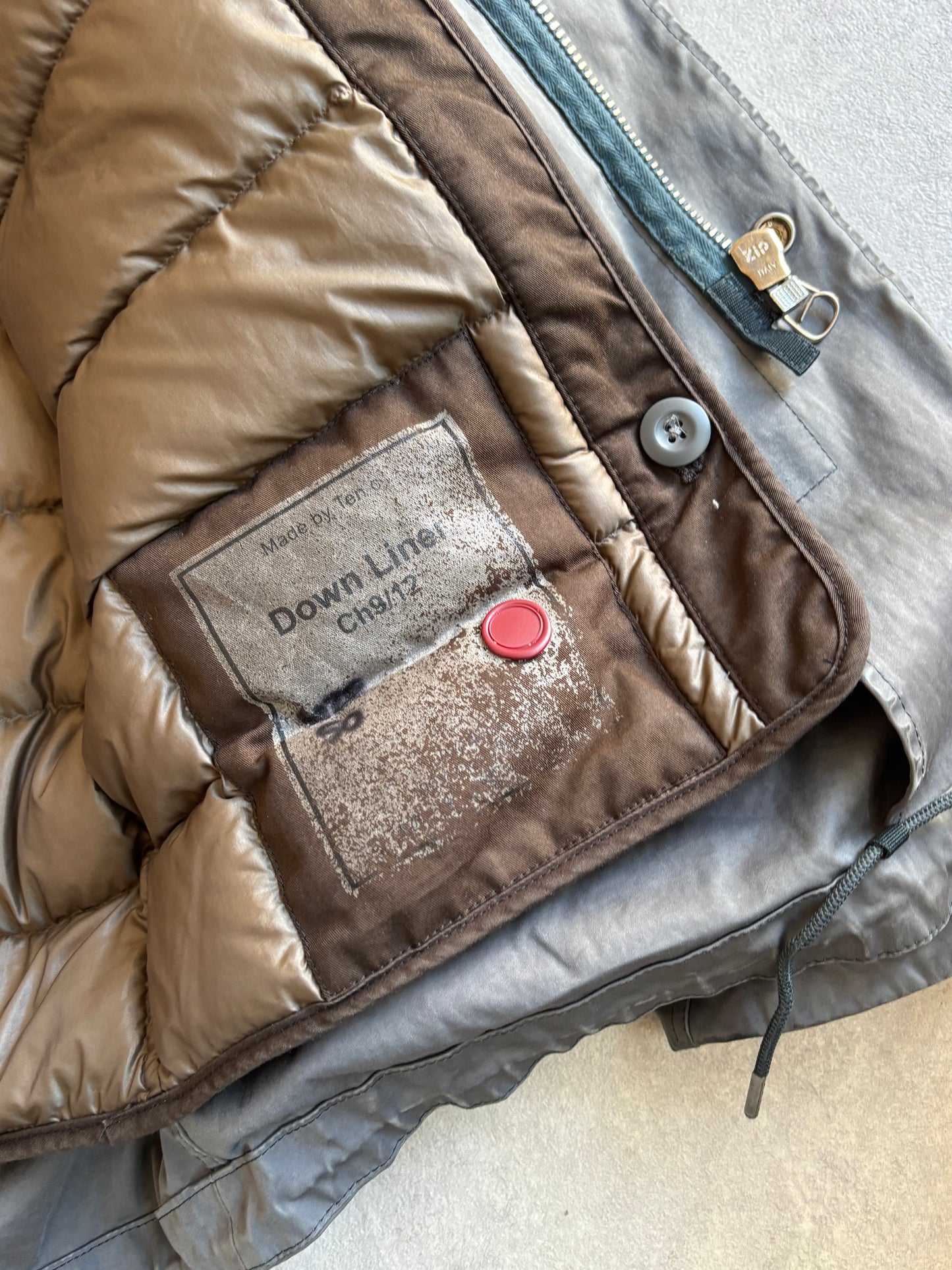 Ten C Down Lined + Hooded Parka Grey M